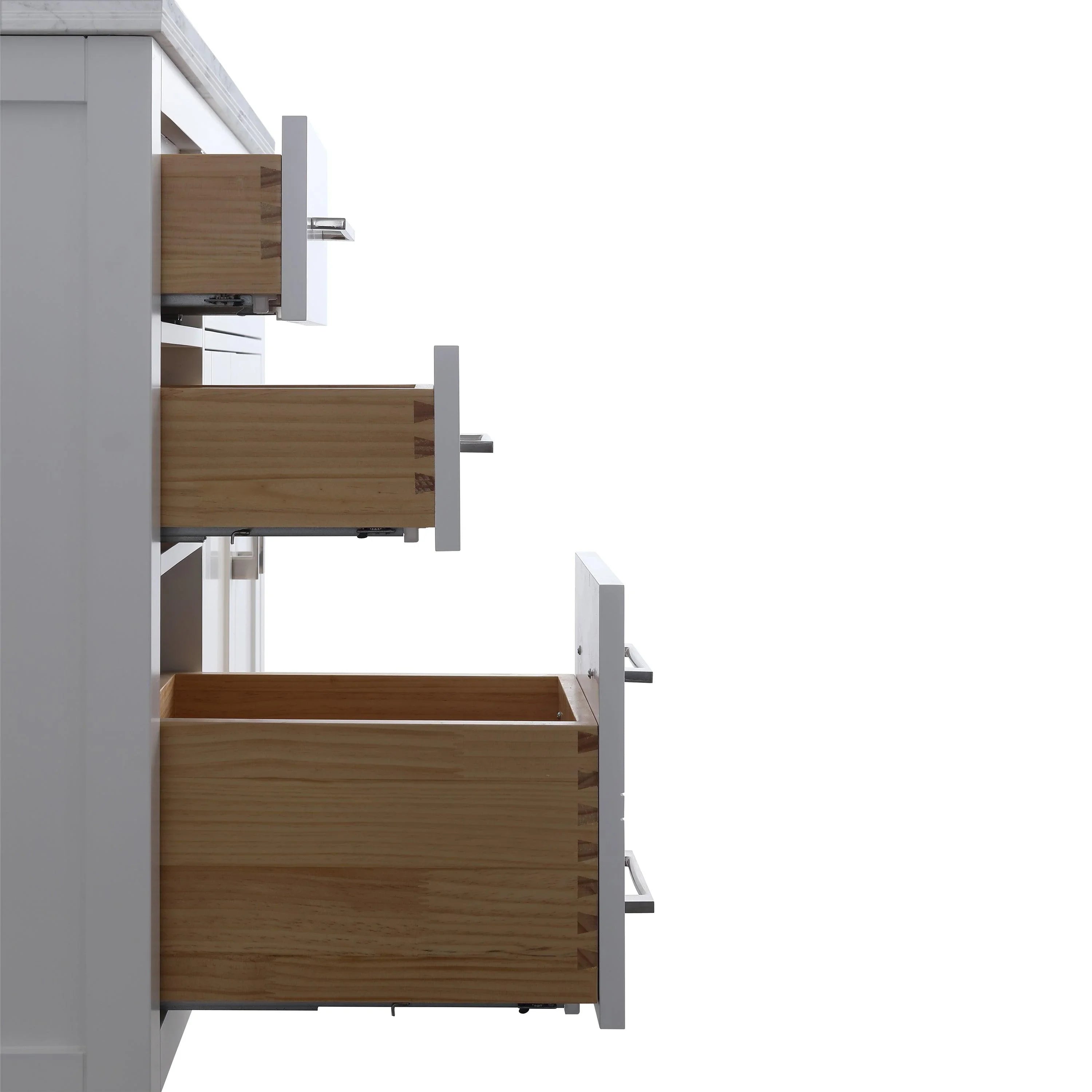 36" White Freestanding Single Sink Bathroom Vanity with Carrera Marble Countertop