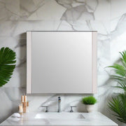 Miroir Melrose 36po blanc avec cadre