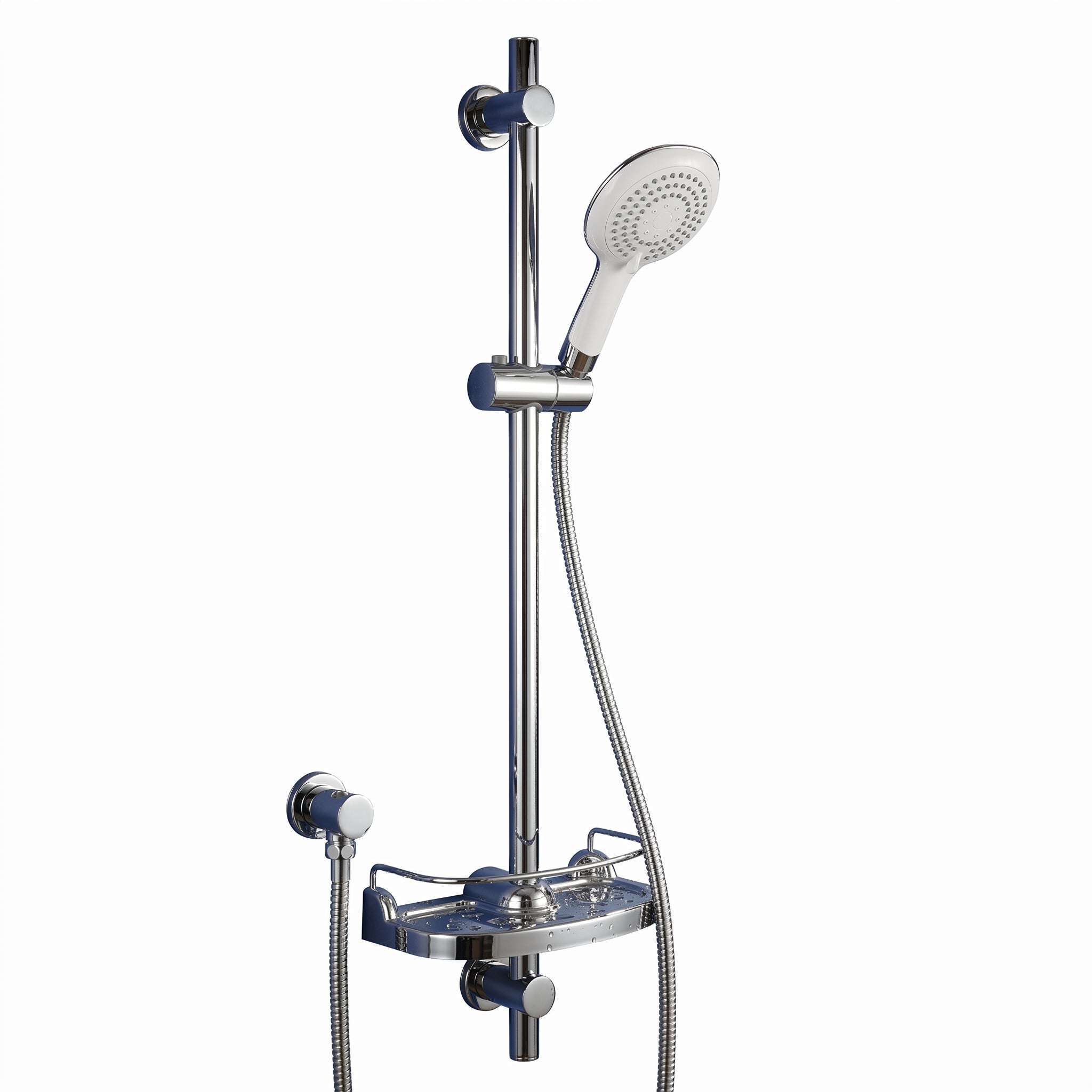 Martinique 3-Function Bathroom Shower Set – White & Chrome