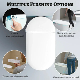 SERA Witty Smart Bidet Toilet, One-Piece Toilet with Auto Jet Flush, Auto Open/Close Lid, Warm Water Wash, Warm-Air Dryer, Heated Seat – White Display