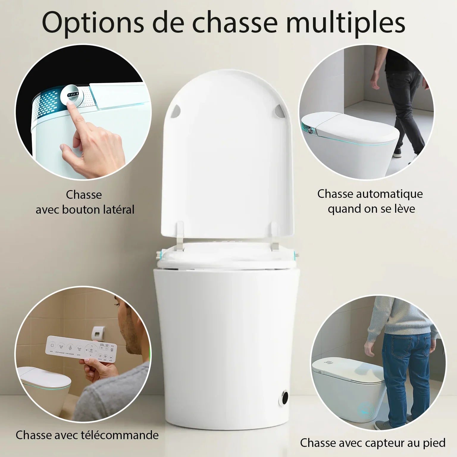 SERA Sigma Toilette-bidet intelligente, toilette monopièce avec chasse automatique à jet, couvercle à ouverture/fermeture automatique, lavage à l’eau tiède, séchage à air chaud, siège chauffant – Finition dorée