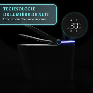 Sera Omega Toilette intelligente avec bidet, monobloc avec chasse à jet automatique, abattant auto-ouvrant/fermant, lavage à l’eau chaude, sécheur à air chaud, siège chauffant – Noir