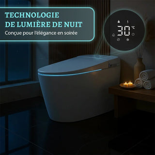 SERA Sigma Smart Bidet Toilet, One-Piece Toilet with Auto Jet Flush, Auto Open/Close Lid, Warm Water Wash, Warm-Air Dryer, Heated Seat – White Trim