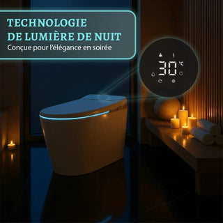 SERA Sigma Smart Bidet Toilet, One-Piece Toilet with Auto Jet Flush, Auto Open/Close Lid, Warm Water Wash, Warm-Air Dryer, Heated Seat – Gold Trim