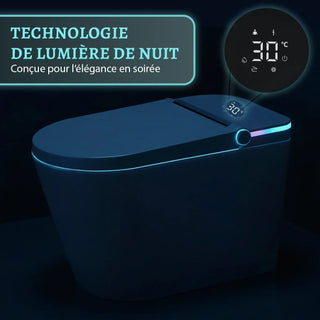 Sera Omega Toilette intelligente avec bidet, monobloc avec chasse à jet automatique, abattant auto-ouvrant/fermant, lavage à l’eau chaude, sécheur à air chaud, siège chauffant – Blanc