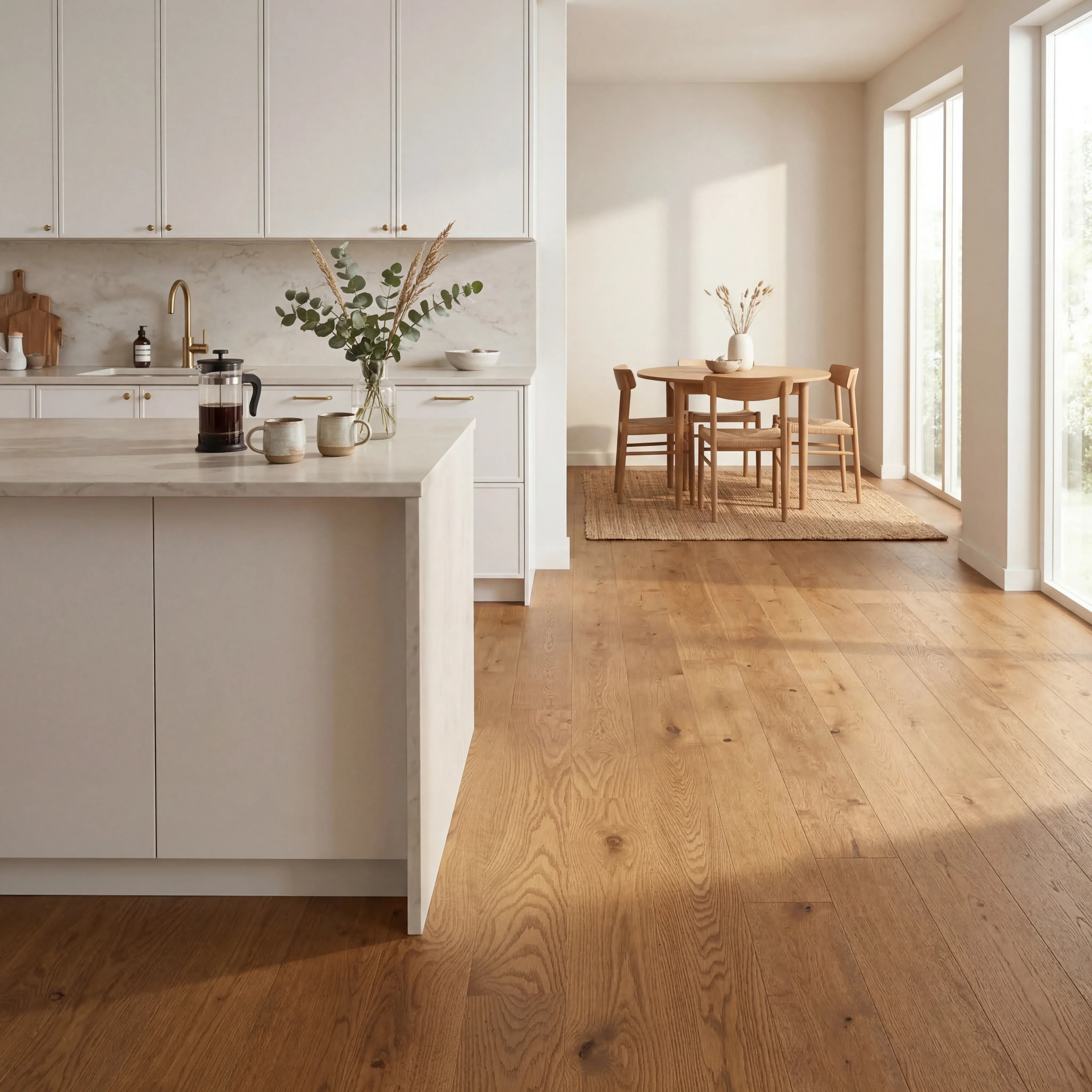 Nougatine Matte Red Oak Solid Hardwood Flooring - 5-3/16" Wide Planks