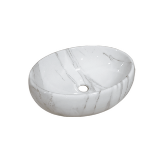Vasque ovale en porcelaine  Marbre OCB-761
