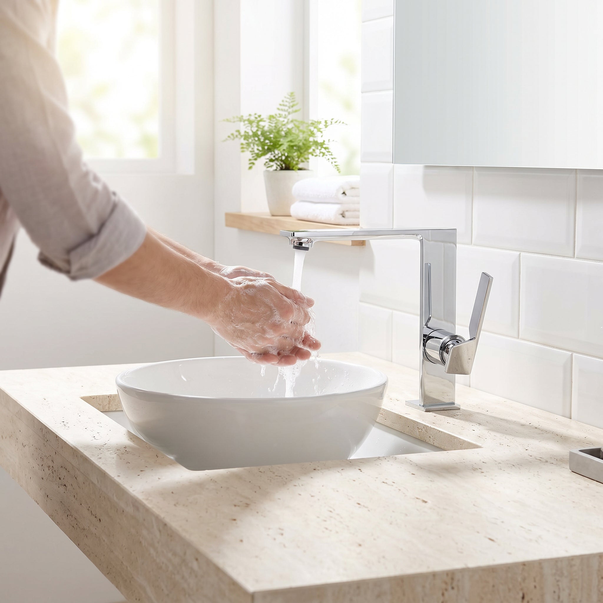 Robinet de Lavabo Panama à Poignée Unique en Chrome