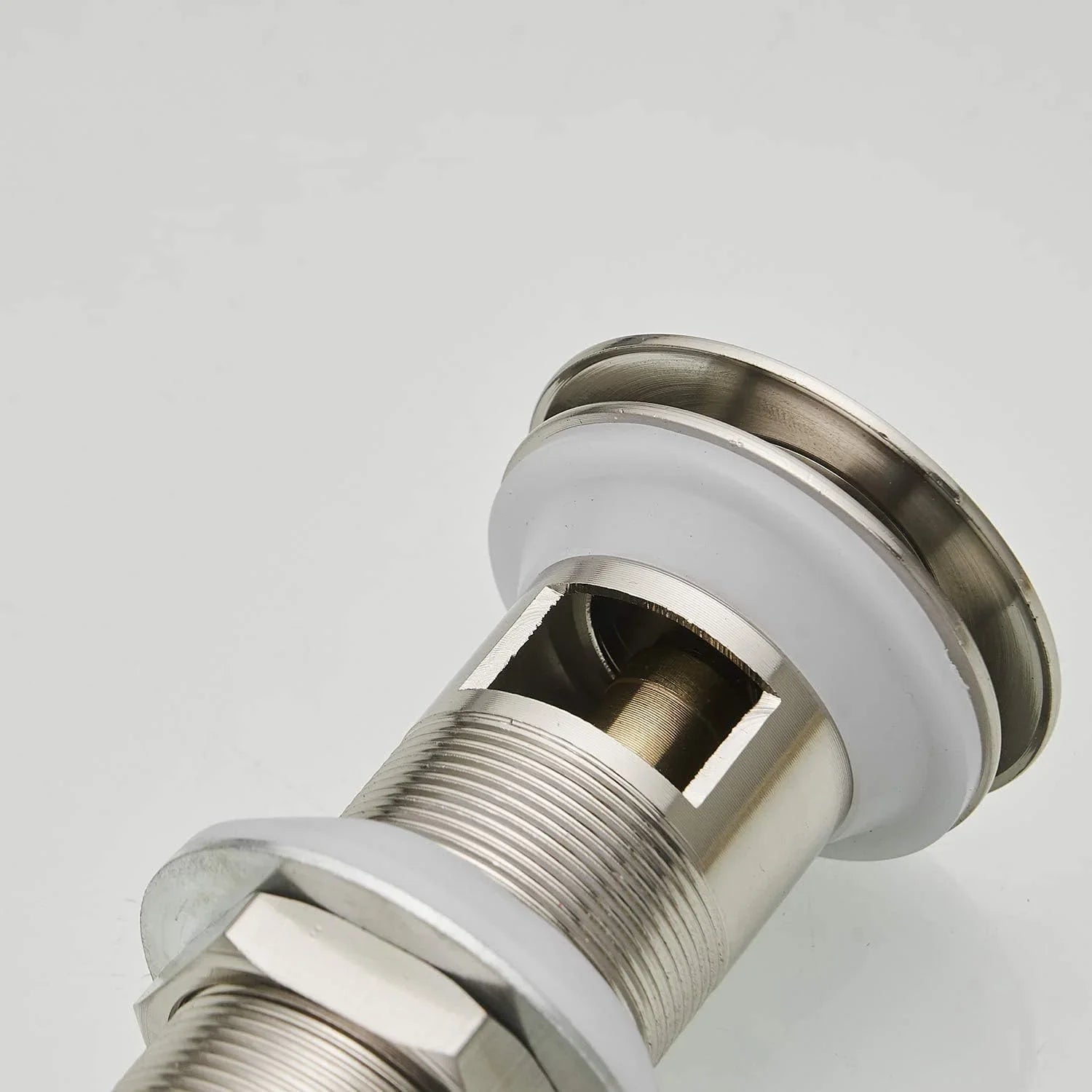 Fontaine pop-up en forme de champignon avec trop-plein - Nickel brossé