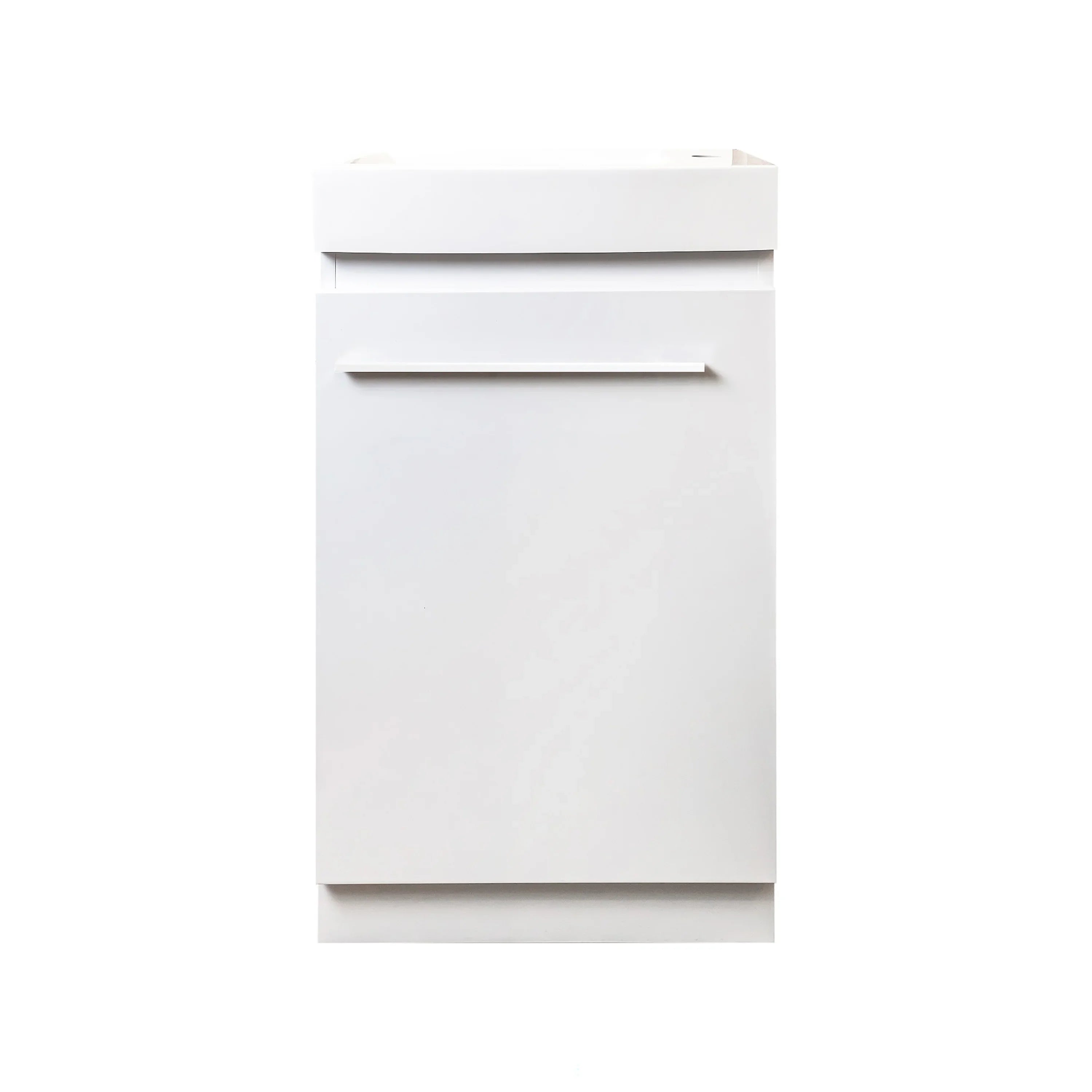Meuble-Lavabo Autoportant 18po Blanc Mat avec Comptoir en Pierre d'ingénierie