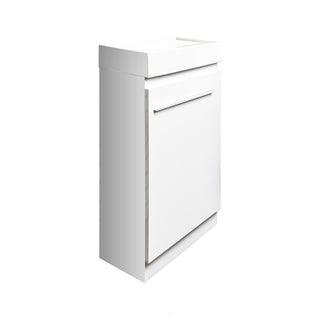 Meuble-Lavabo Autoportant 36po Blanc Mat avec Comptoir en Pierre Artificielle