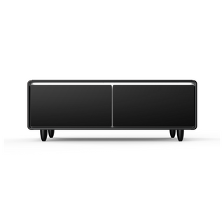 Smart Coffee Table with Refrigerated Drawers and Bluetooth Speakers - White/Dark Grey/Brown