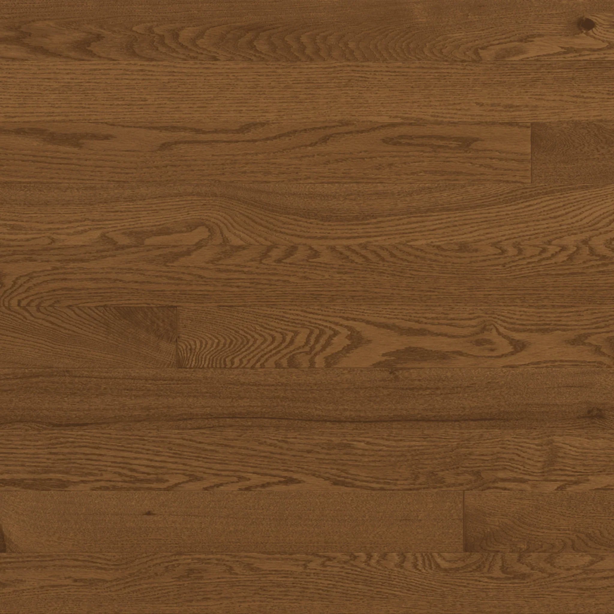 Red Oak Solid Hardwood Flooring - Gunstock - 3 1/4" Legacy Semi-Gloss 45% Smooth - Golden Elite Deco