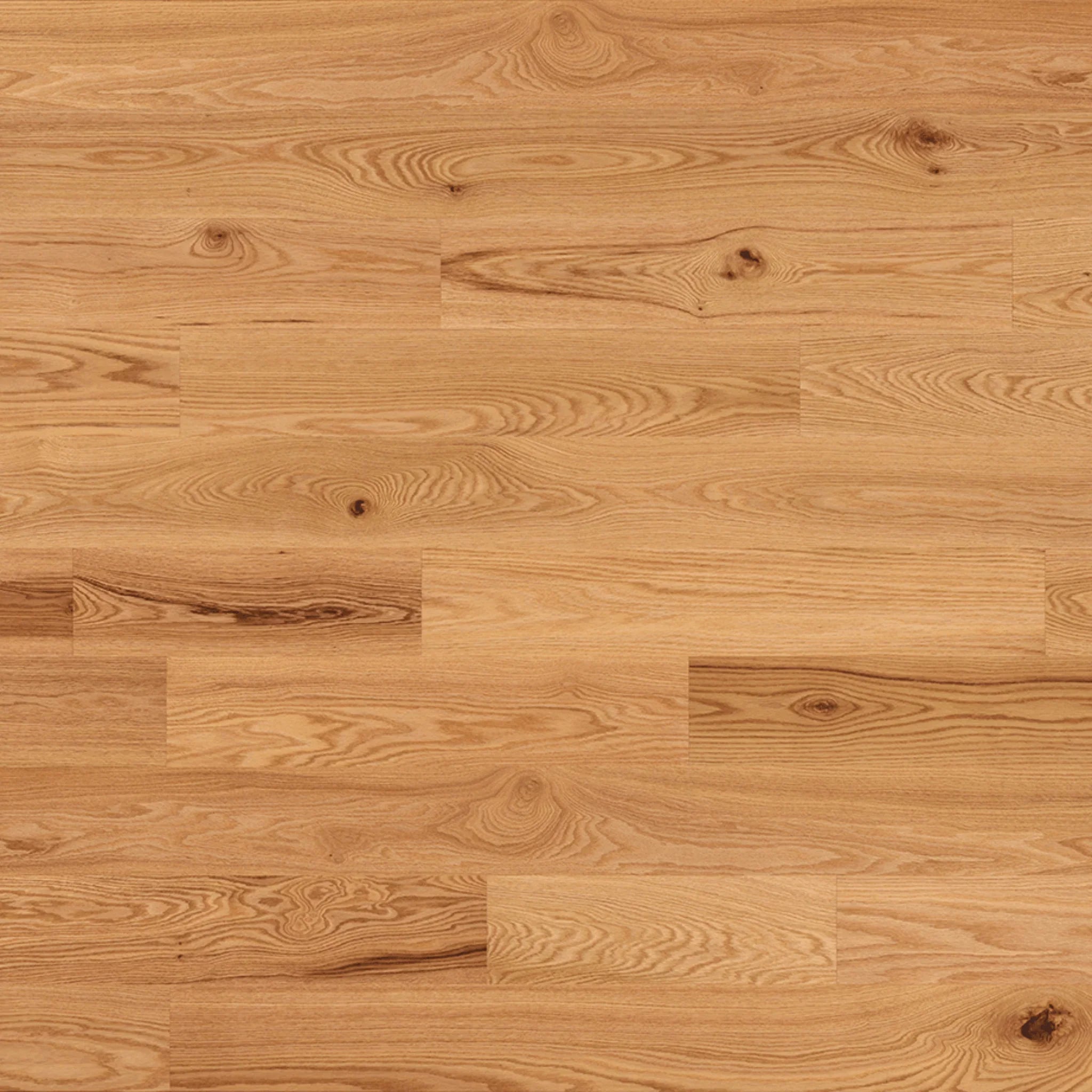 Red Oak Solid Hardwood Flooring - Natural - 4 1/4" Character Ultra-Matte 10% Wire brushed - Golden Elite Deco