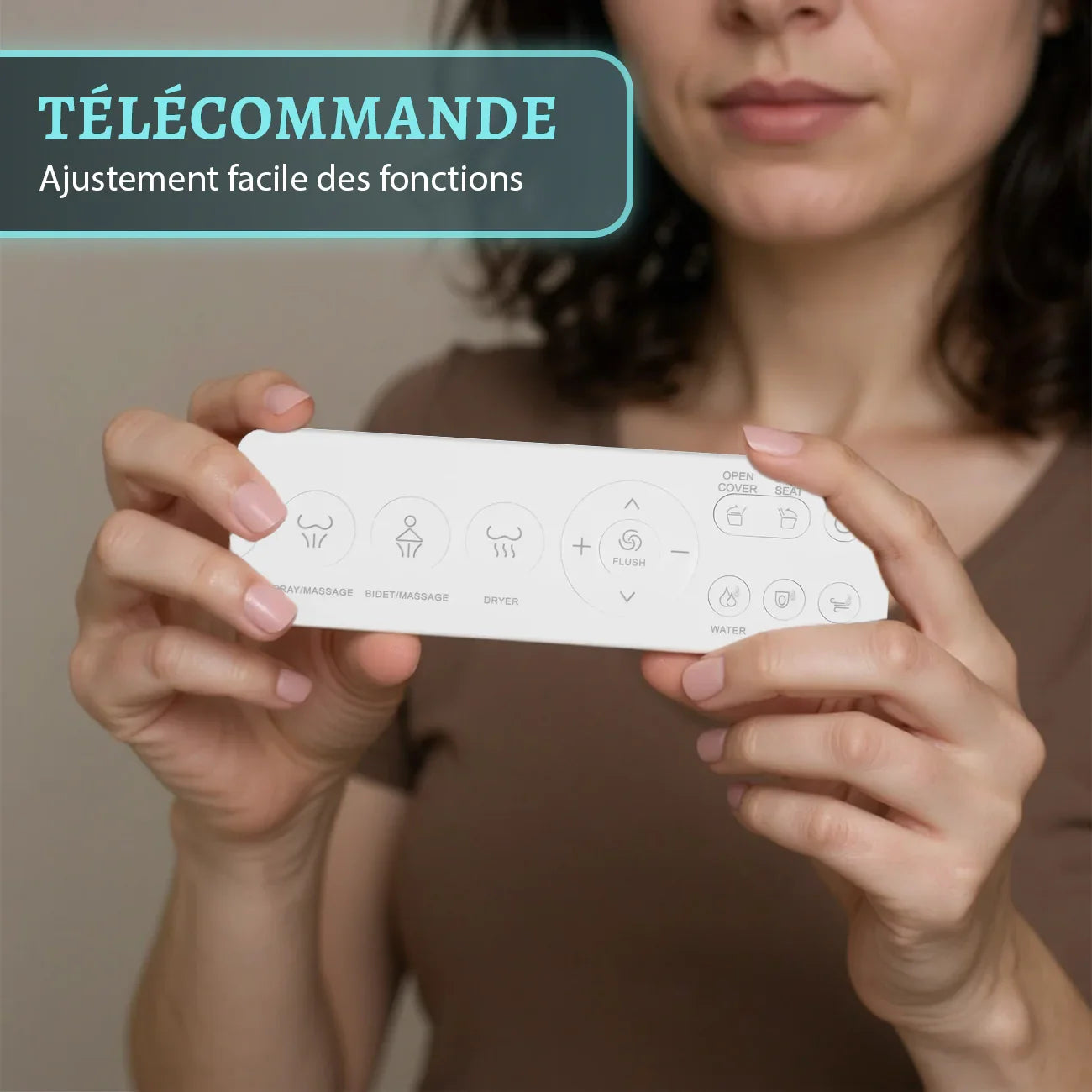 Sera Omega Toilette intelligente avec bidet, monobloc avec chasse à jet automatique, abattant auto-ouvrant/fermant, lavage à l’eau chaude, sécheur à air chaud, siège chauffant – Blanc