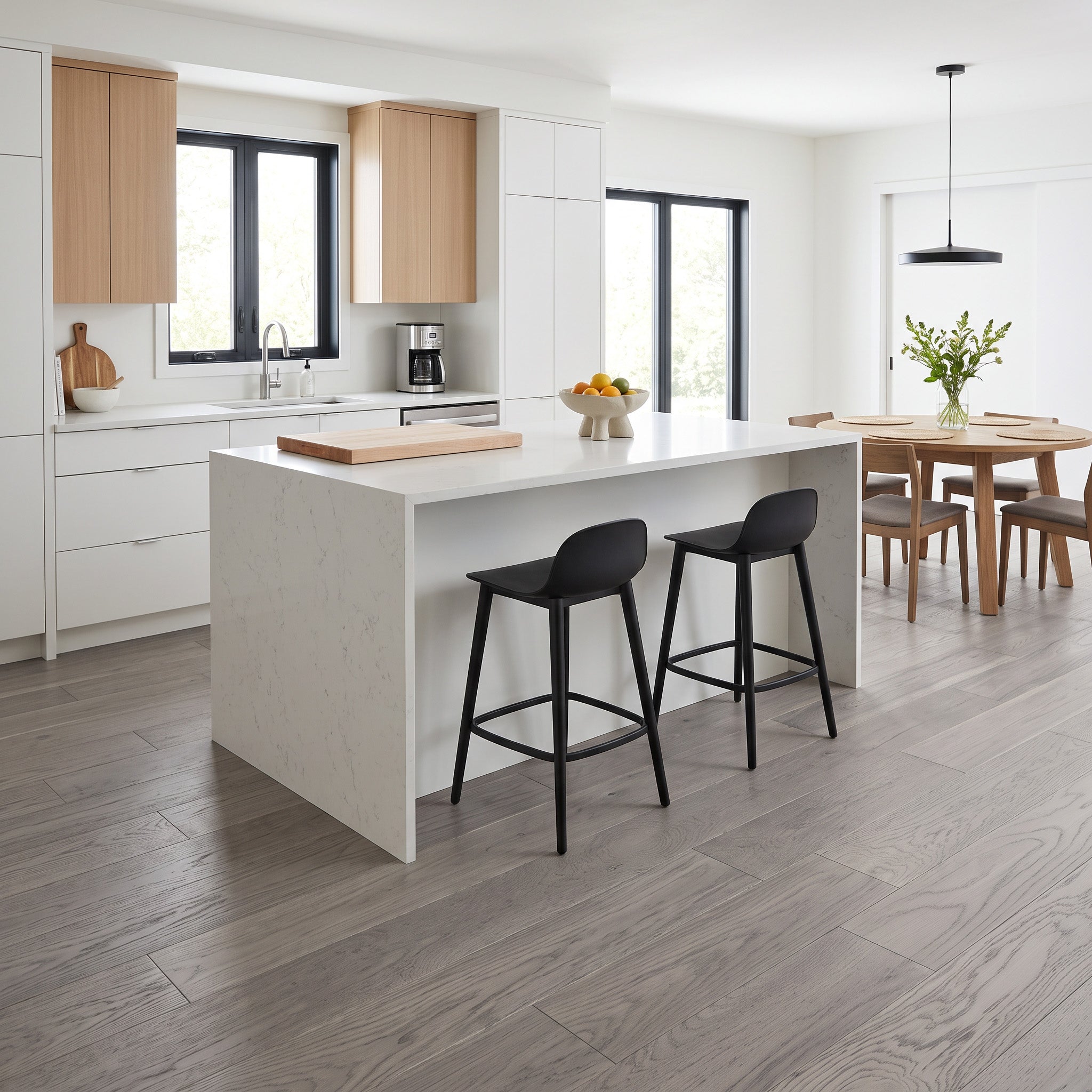 Plancher de Bois Franc d’Ingénierie Chêne Blanc glacé - 5 po x 3/4 po | Languette et Rainure