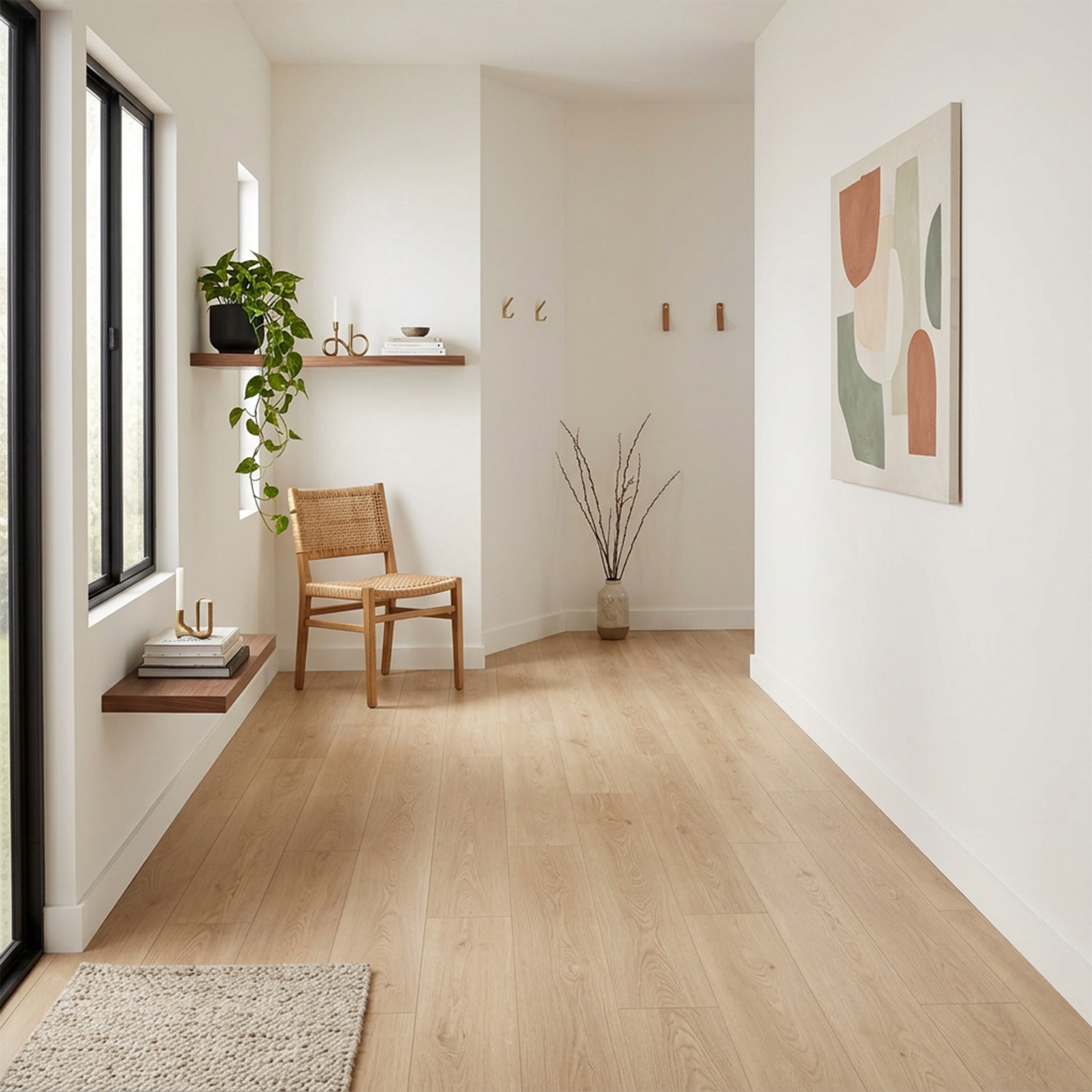 6.5mm SPC Vinyl Drop-lock Flooring with Underpad - Sisal