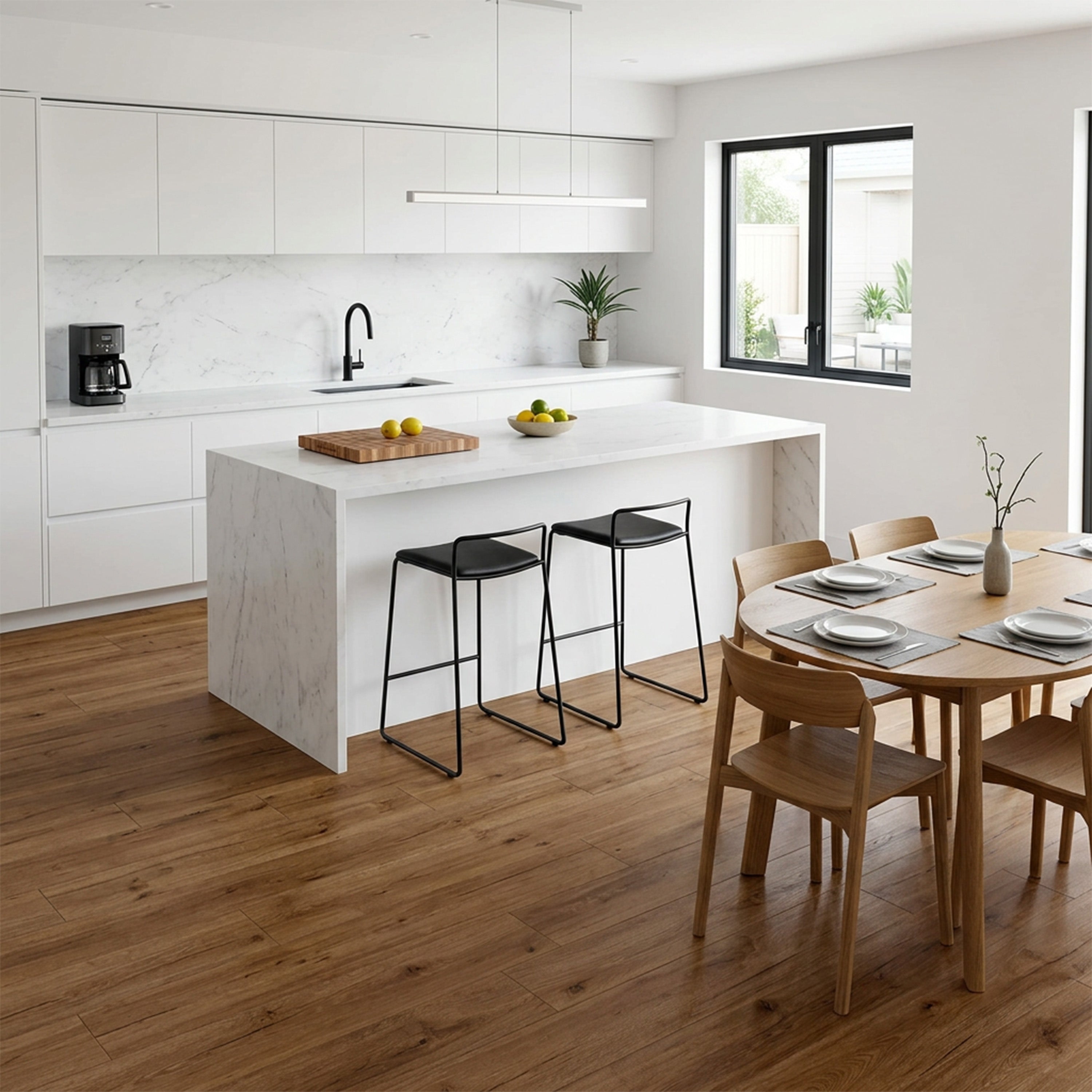 Plancher à lames SPC à emboîtement 6 mm chêne fumé avec sous-couche | 7 in x 54 in