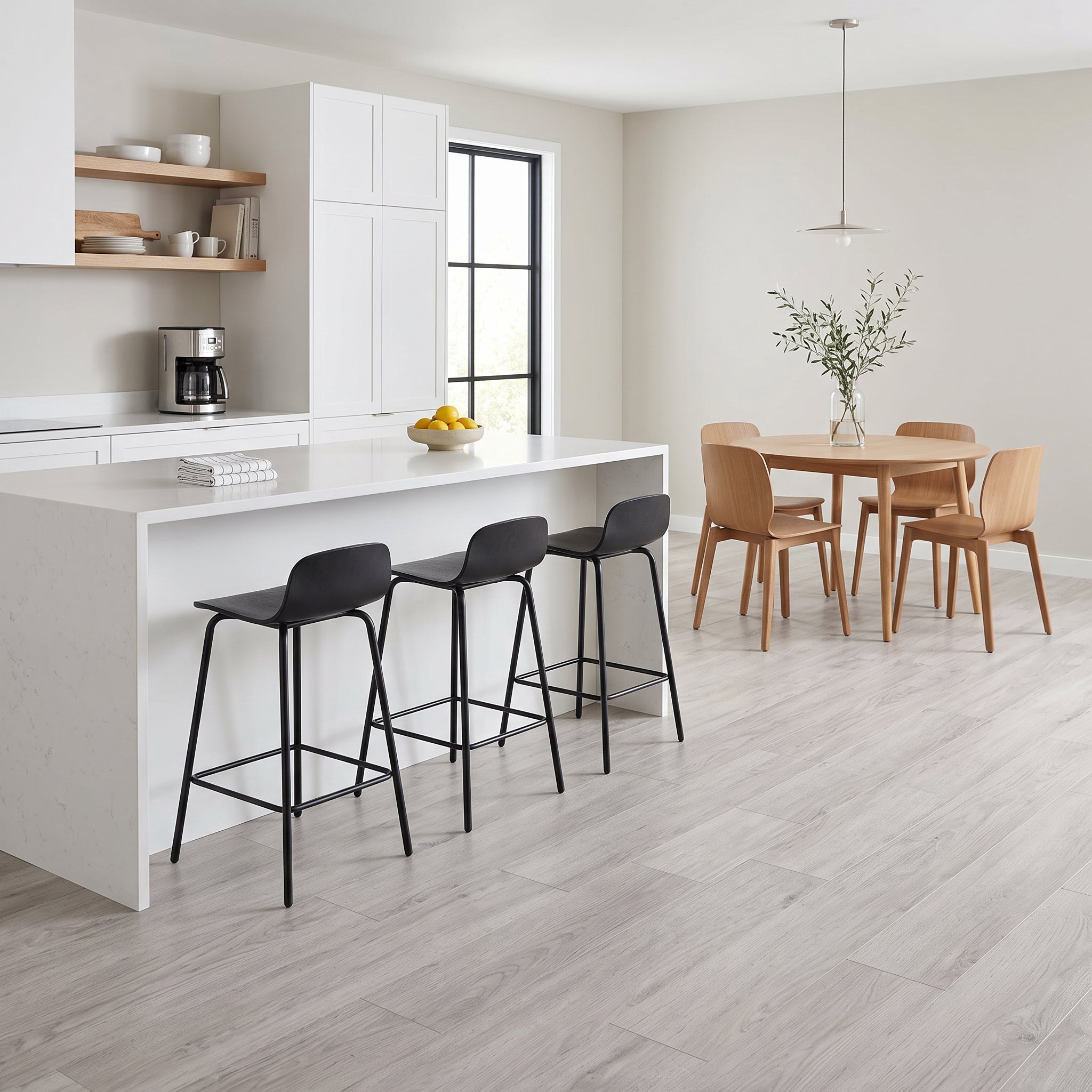 Biscuit 6mm SPC Click Plank Flooring with Underpad | 7" x 54"