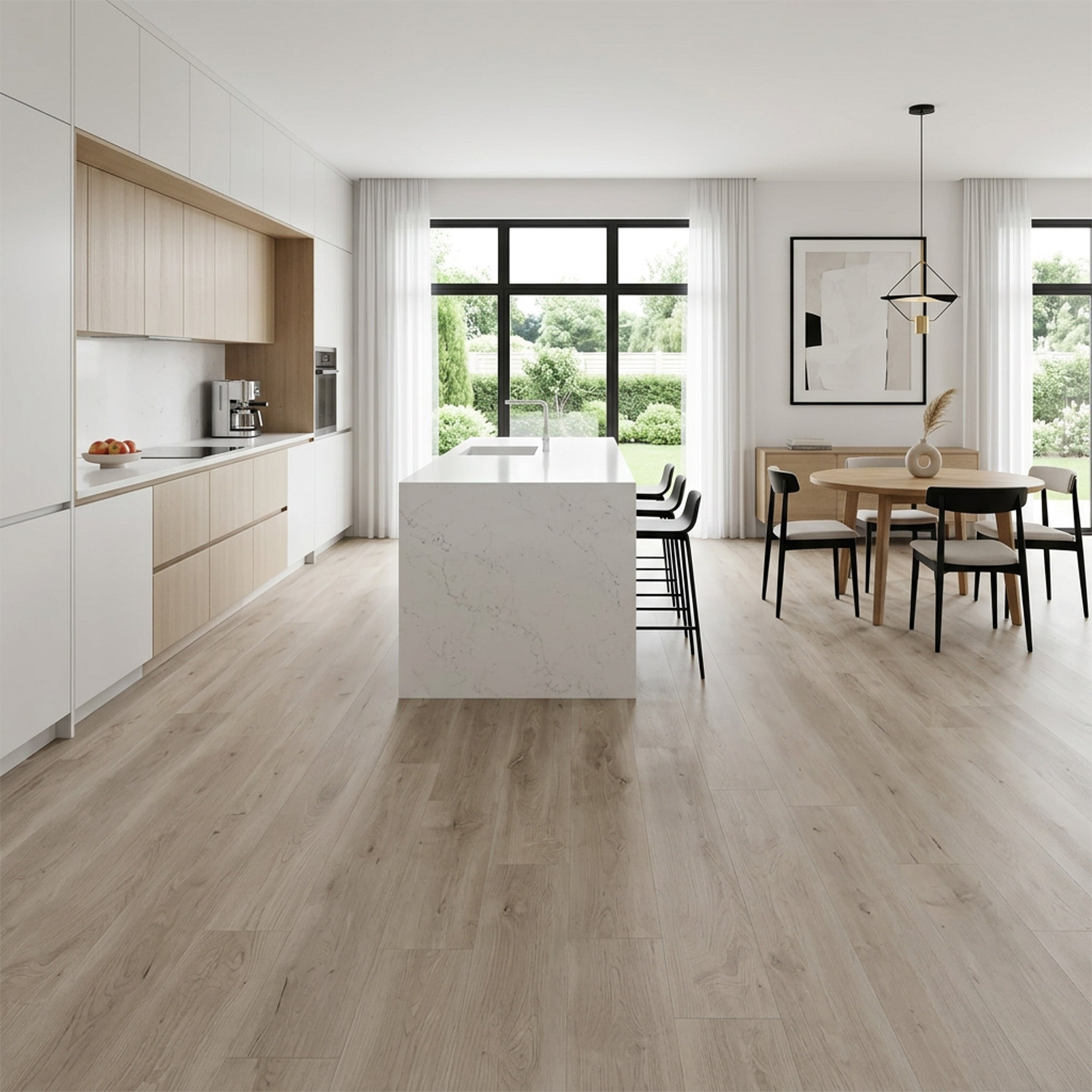 Revêtement de sol en lames SPC à clic Tymapo 6mm avec sous-couche | 7 in x 48 in