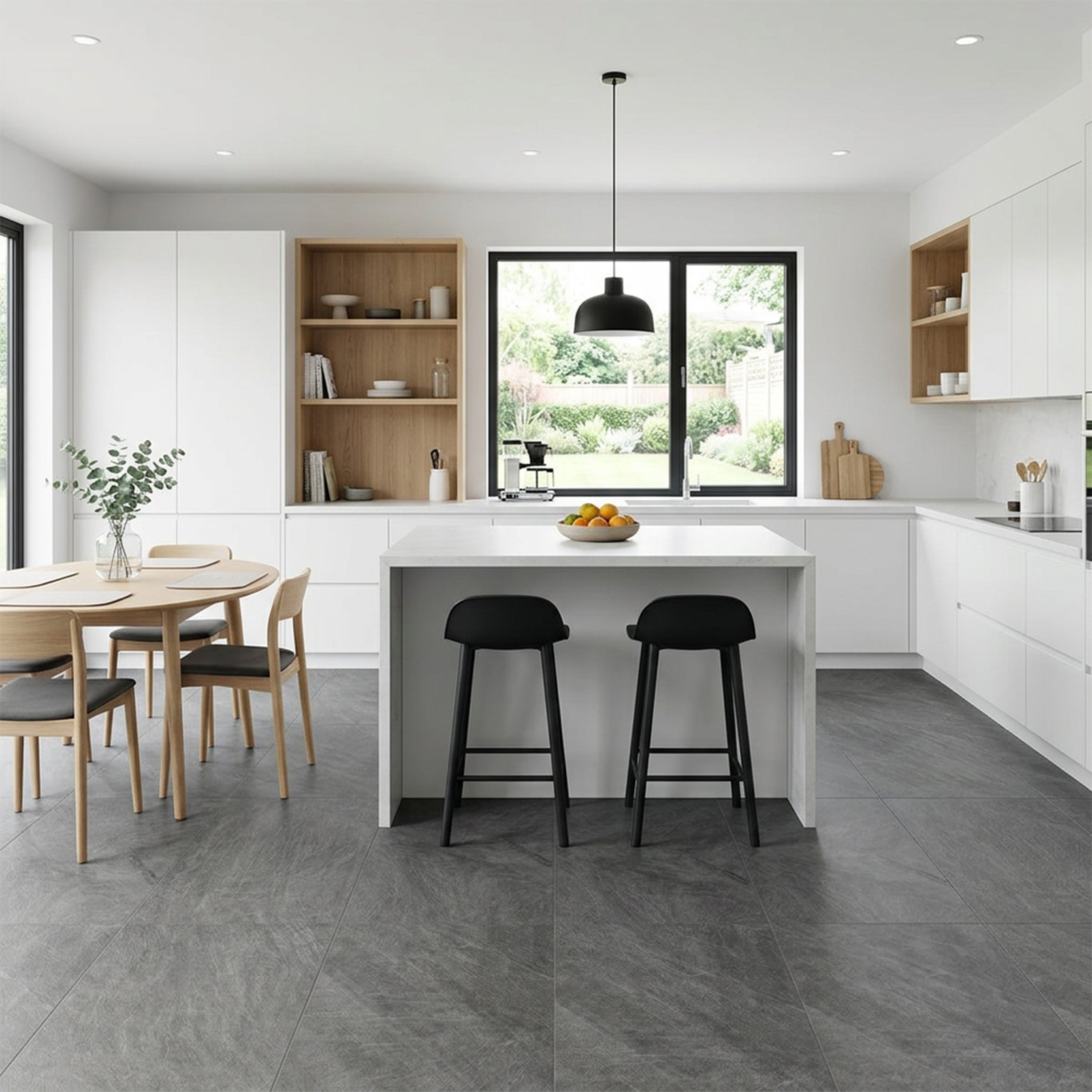 Gris Foudre 5mm SPC Vinyle de Luxe avec Joint Réel | 12 in x 48 in