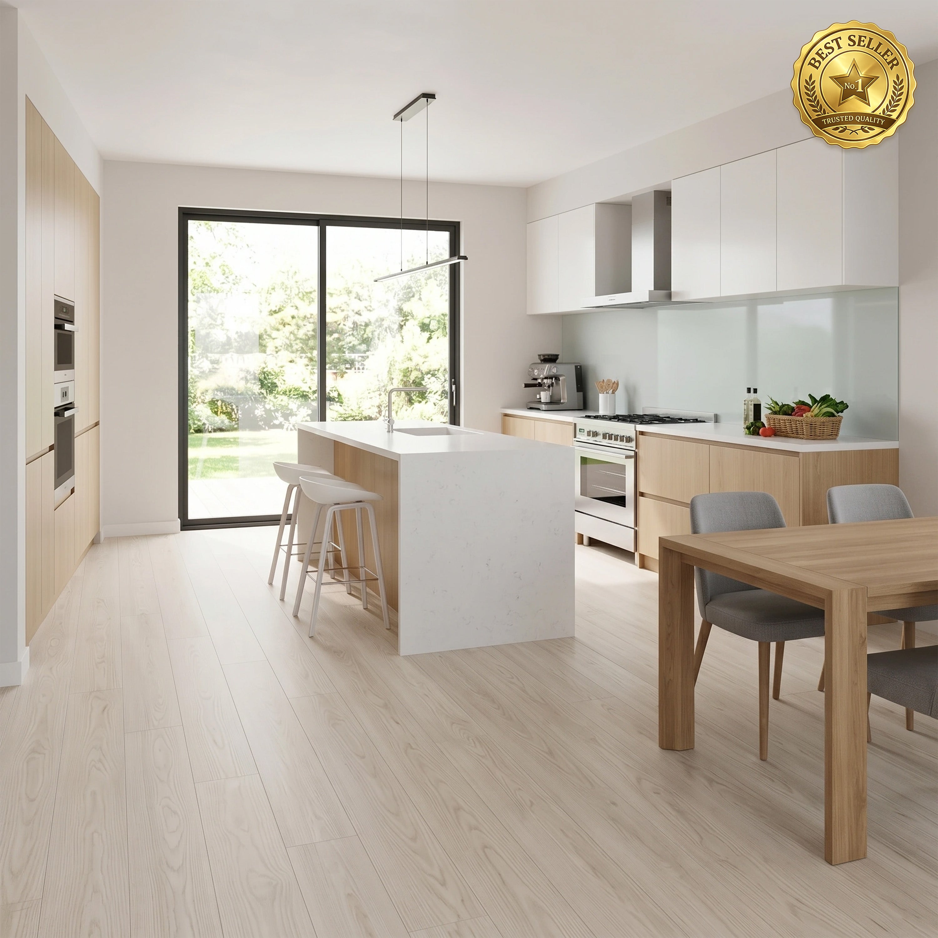 Revêtement de sol vinyle SPC Pavia 6,5 ​​mm à clic avec sous-couche | 22,9 cm x 152,4 cm