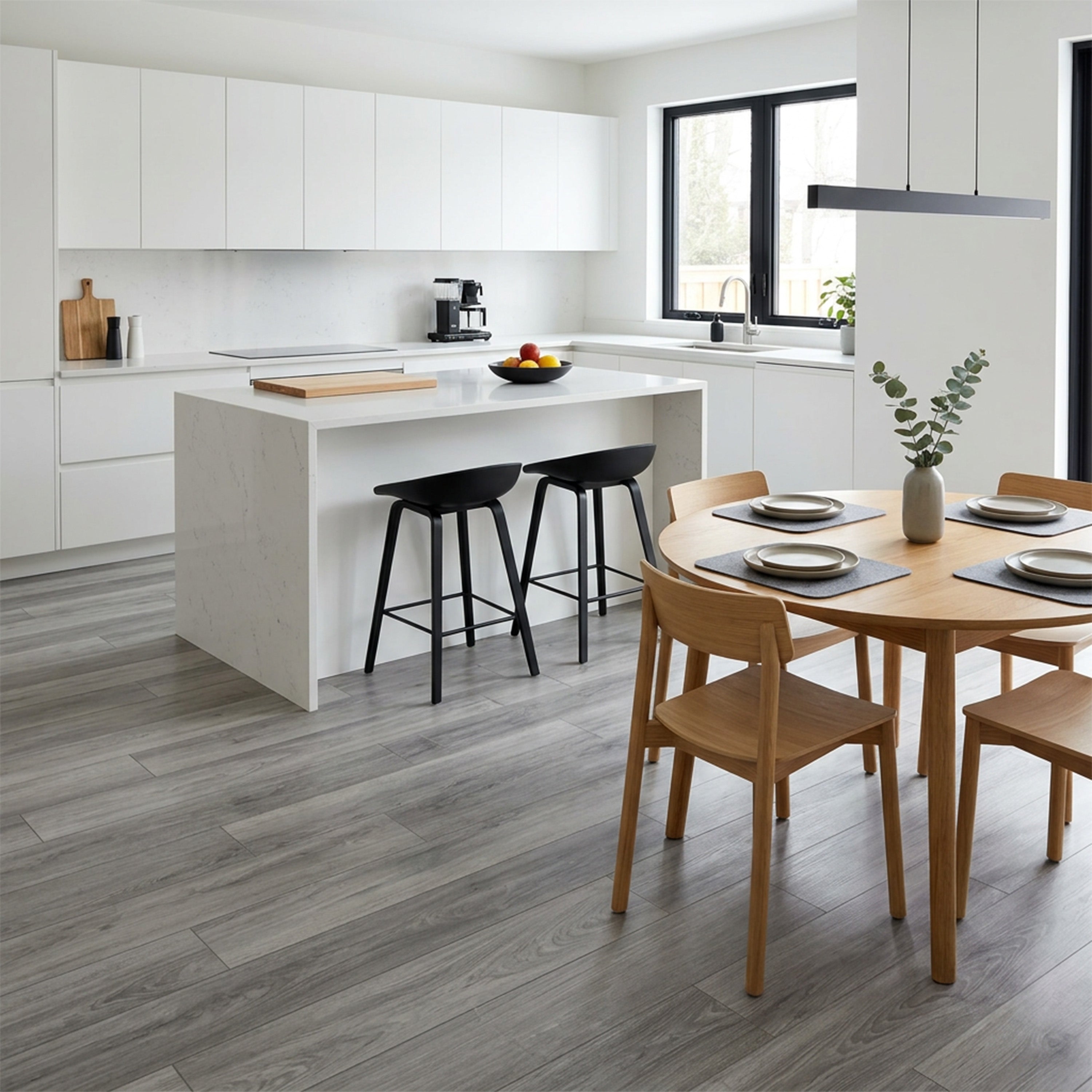 6.5mm Herringbone SPC Vinyl Drop-lock Flooring with Underpad - Geyser