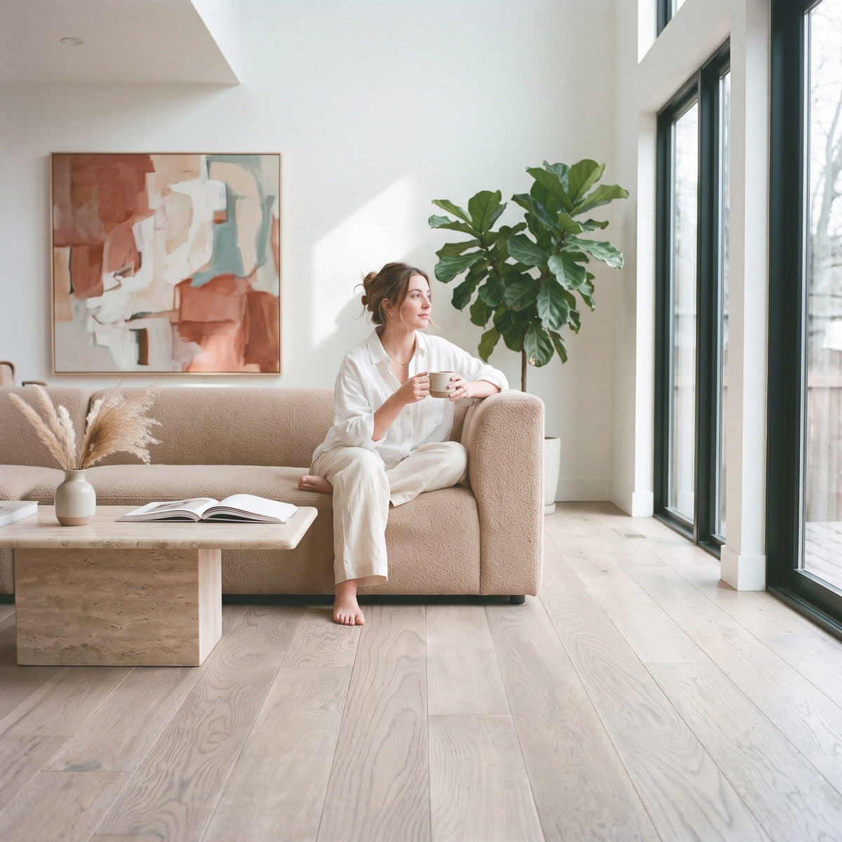 Latte Solid Oak Hardwood Flooring - 3 1/2"