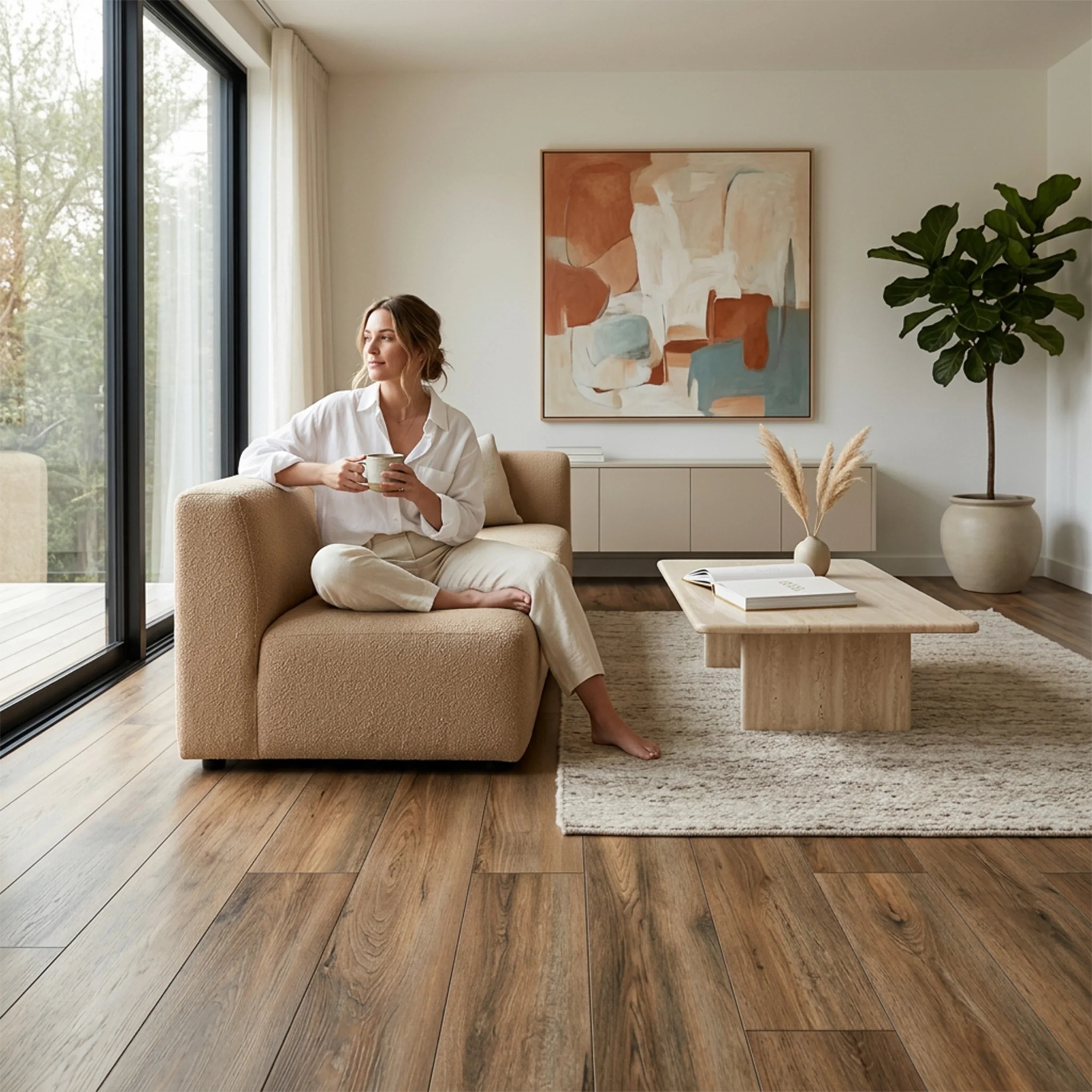 Macchiato Plancher à lames SPC à clic 6mm avec sous-couche | 7 in x 54 in