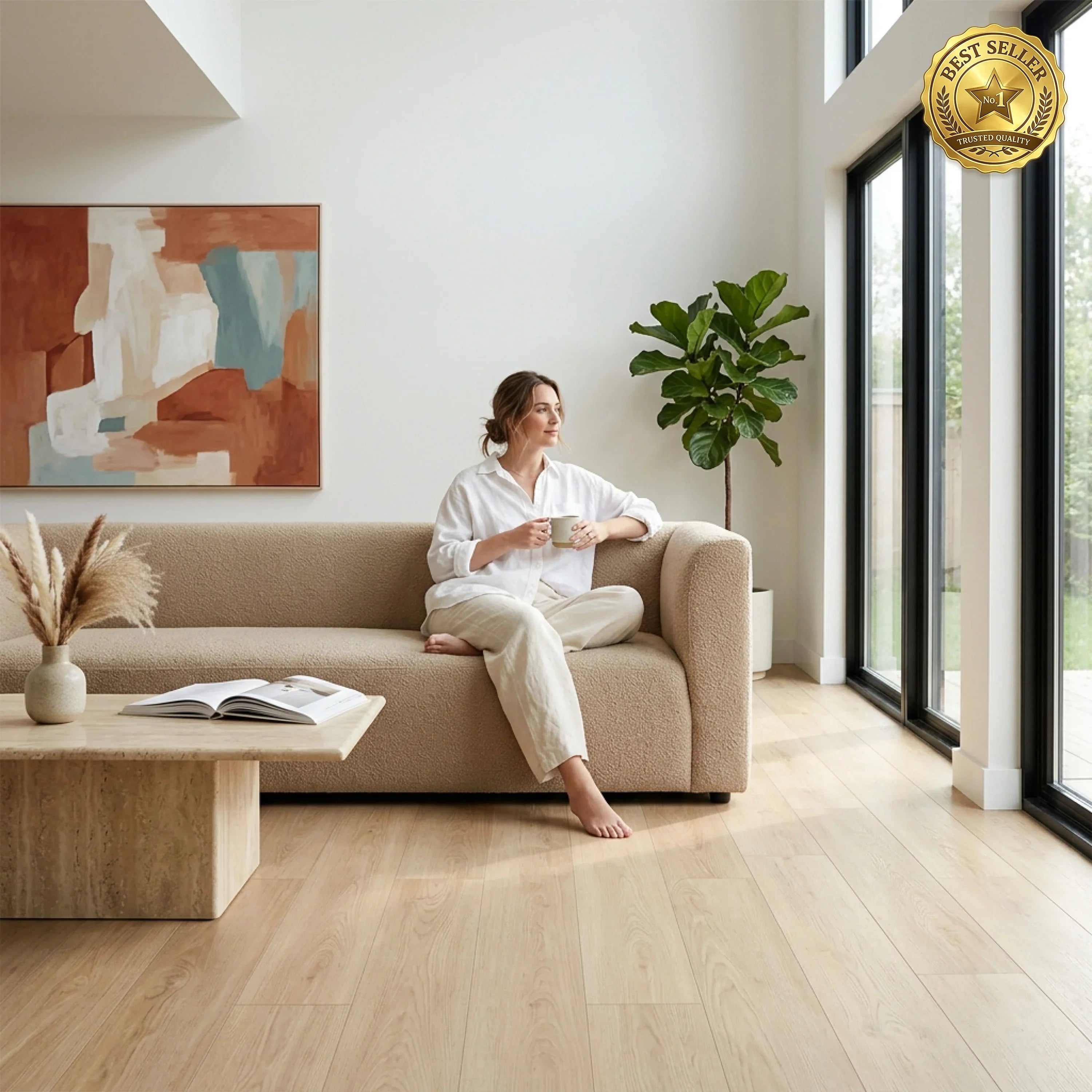 Revêtement de sol vinyle SPC Vicenza 6,5 ​​mm à clic avec sous-couche | 9" x 60"