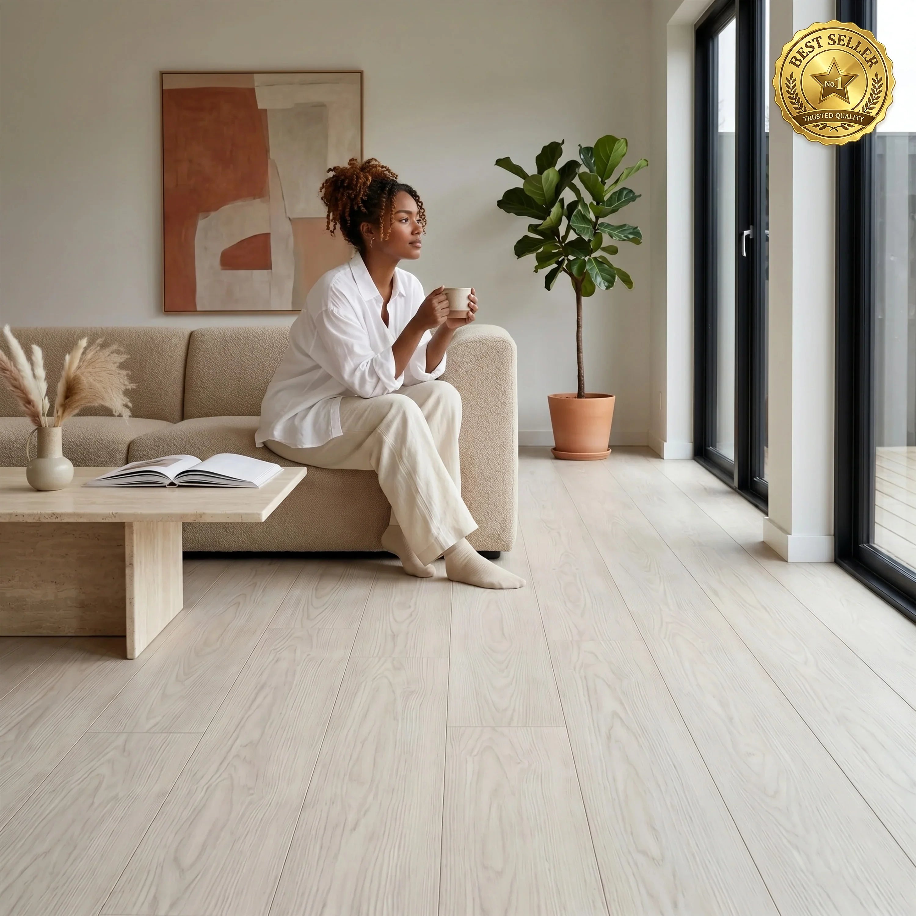 Revêtement de sol vinyle SPC Pavia 6,5 ​​mm à clic avec sous-couche | 22,9 cm x 152,4 cm
