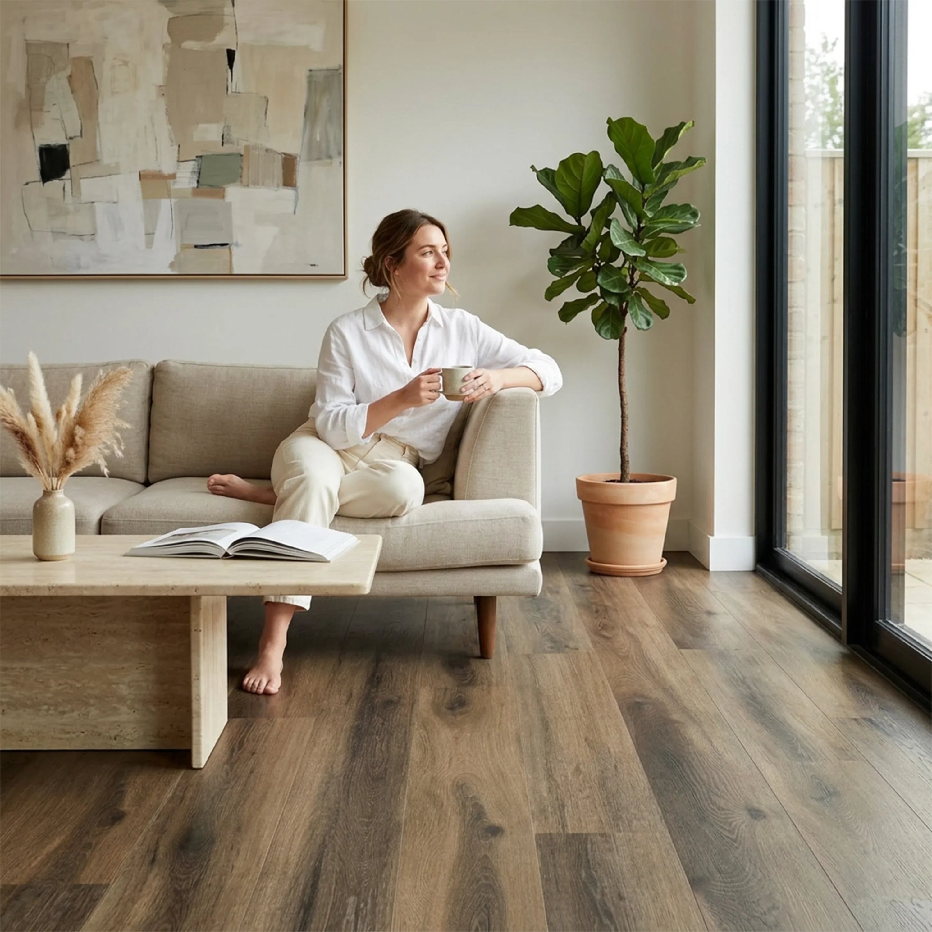 Brussels 6mm SPC Click Plank Flooring with Underpad | 7" x 54"