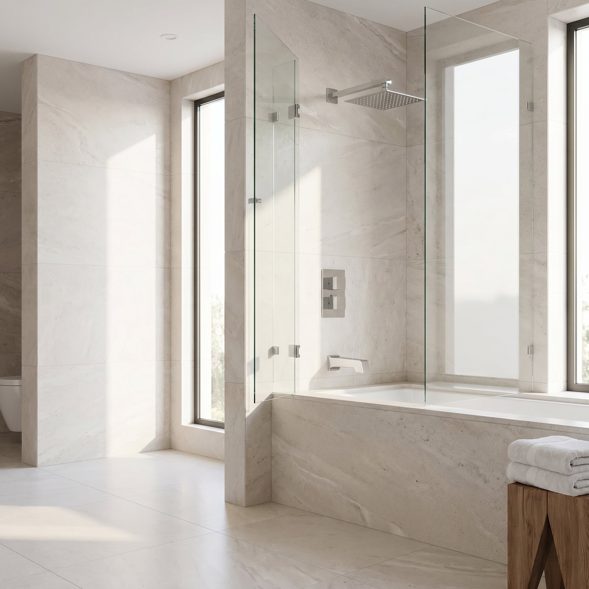 Bali Chrome 2-Function Thermostatic Shower Set with Rain Showerhead