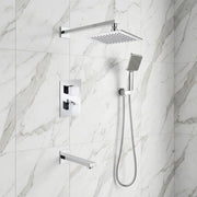 Bali Chrome 3-Function Thermostatic Shower Set with Rain Head & Hand Shower