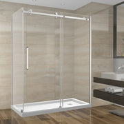60" x 32" x 75" Chrome Square Hardware Sliding Shower Door Set - 2-Wall Corner Setup