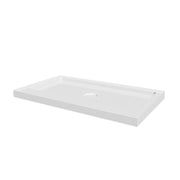 Base de douche rectangulaire en acrylique blanc 60po x 32po avec drain central