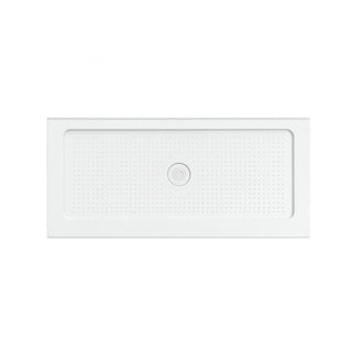 Receveur de douche rectangulaire en acrylique blanc 60 po x 32 po, installation à 2 ou 3 parois avec drain linéaire central