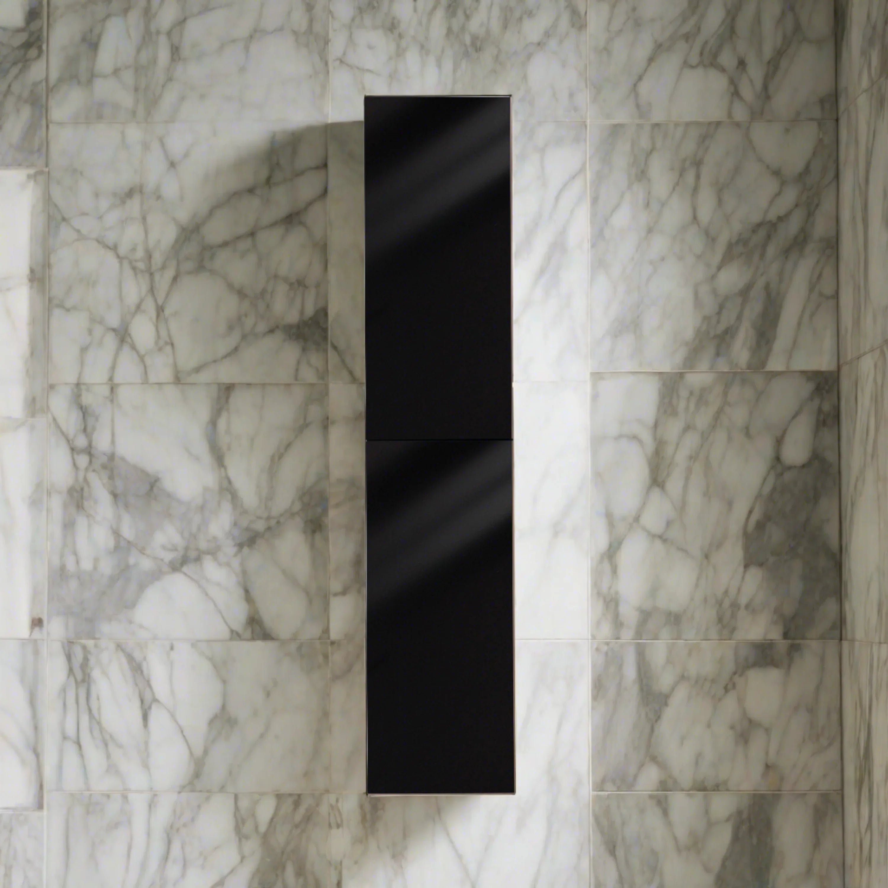 Armoire à linge suspendue murale de salle de bain - Noir mat