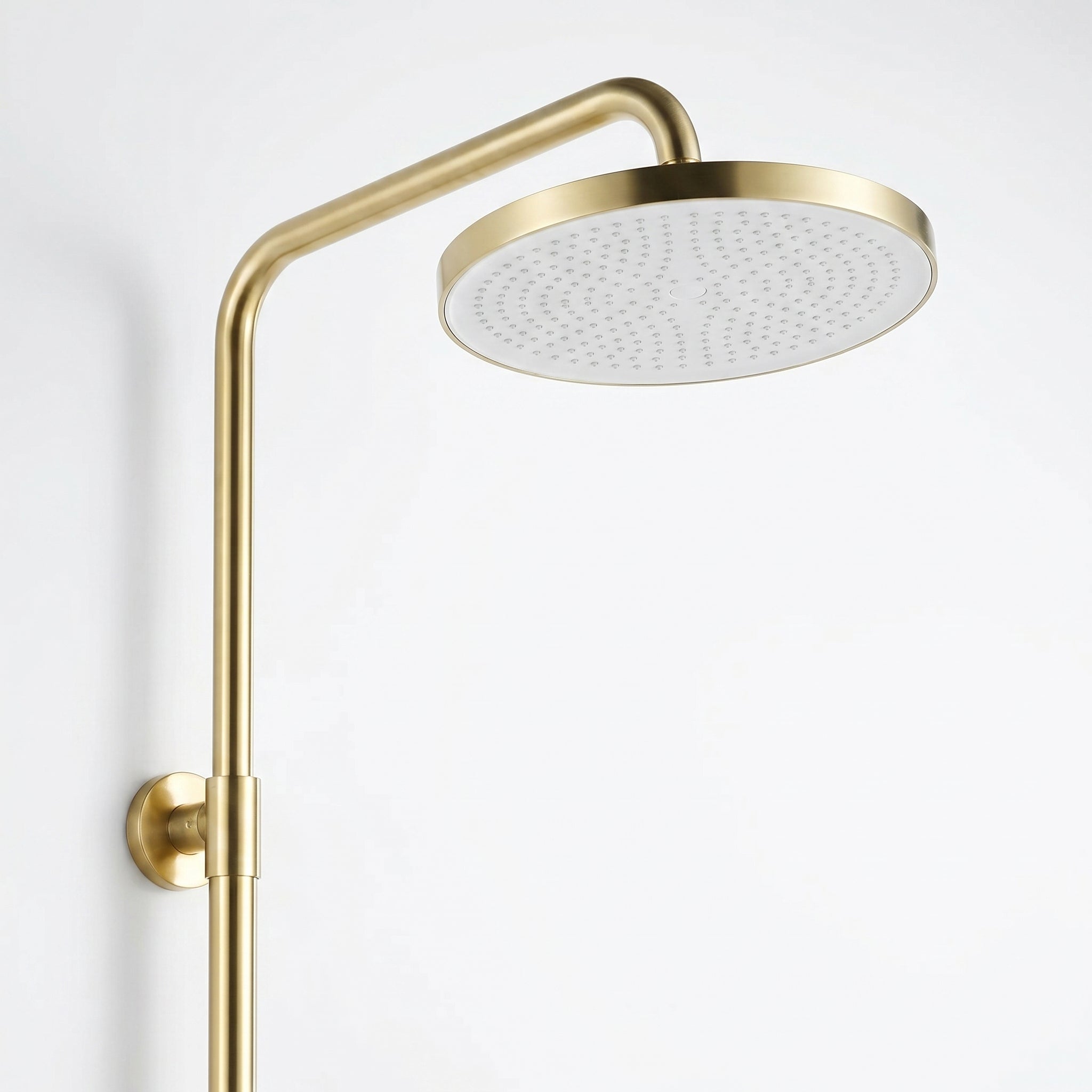 Halo Brushed Gold Thermostatic Shower Column with 2-Function Hand Shower