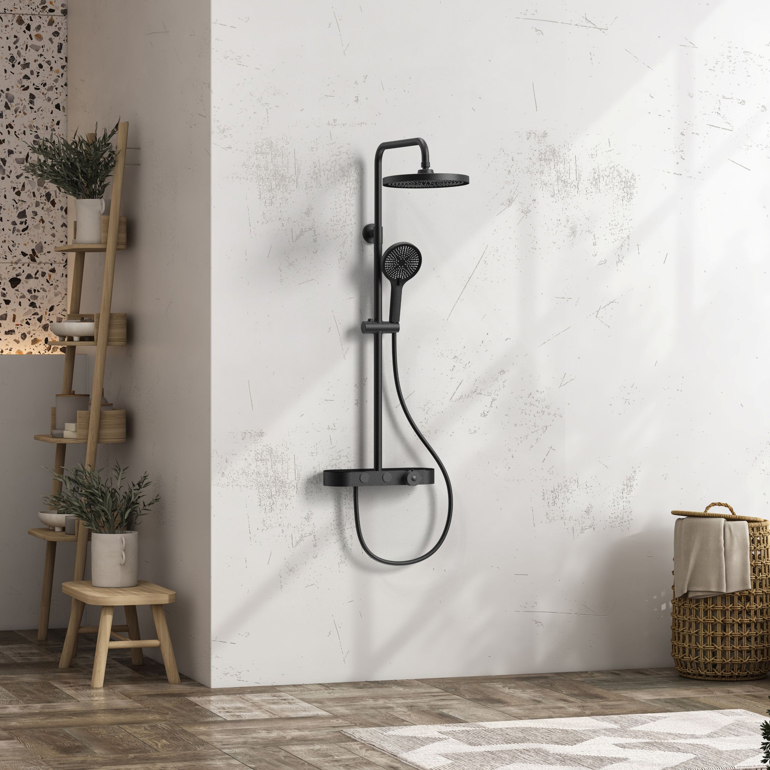 Colonne de douche Halo noir mat thermostatique 2 fonctions