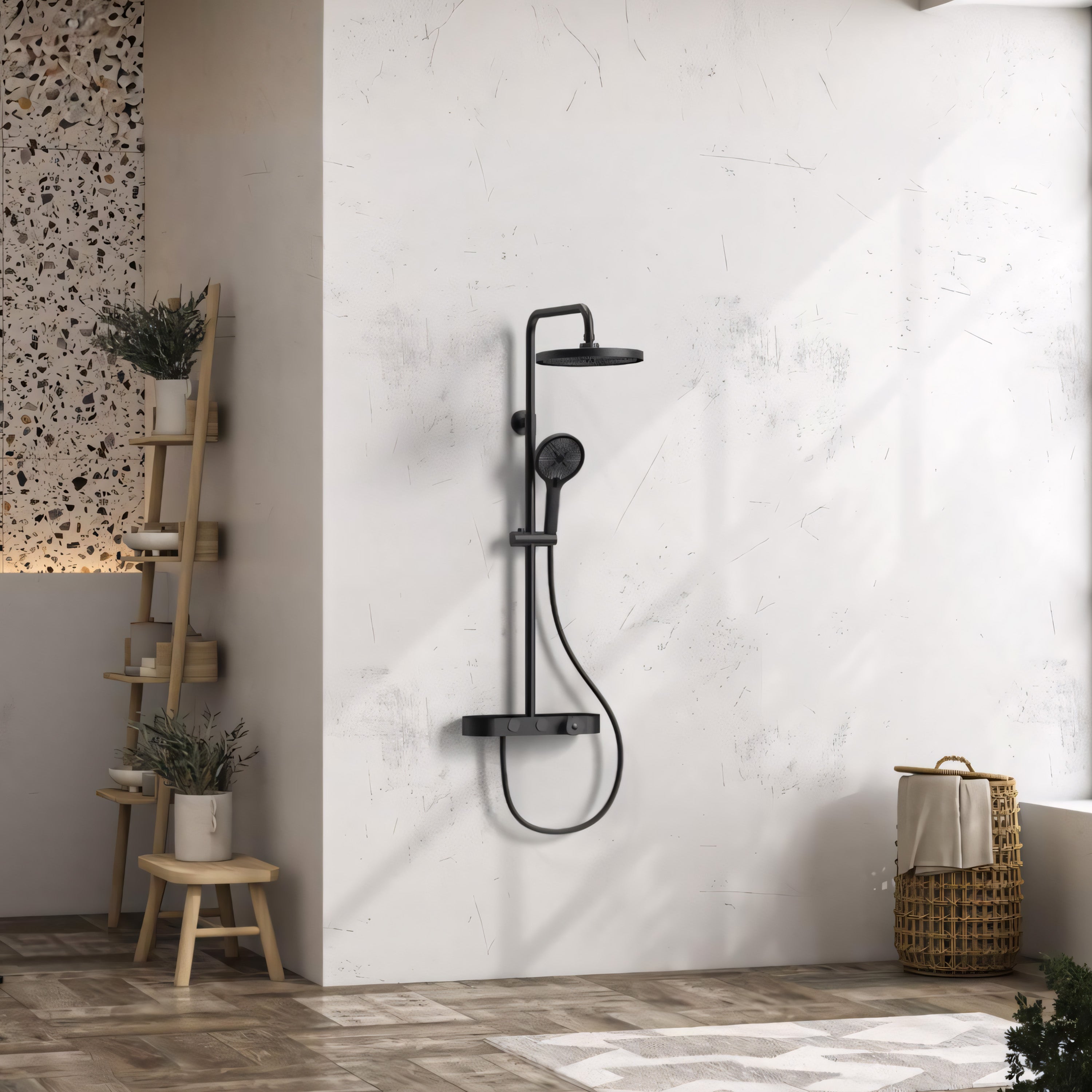 Colonne de douche Halo noir mat thermostatique 2 fonctions