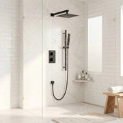 Ensemble de Douche Barbados Noir Mat 2 Fonctions Thermostatique