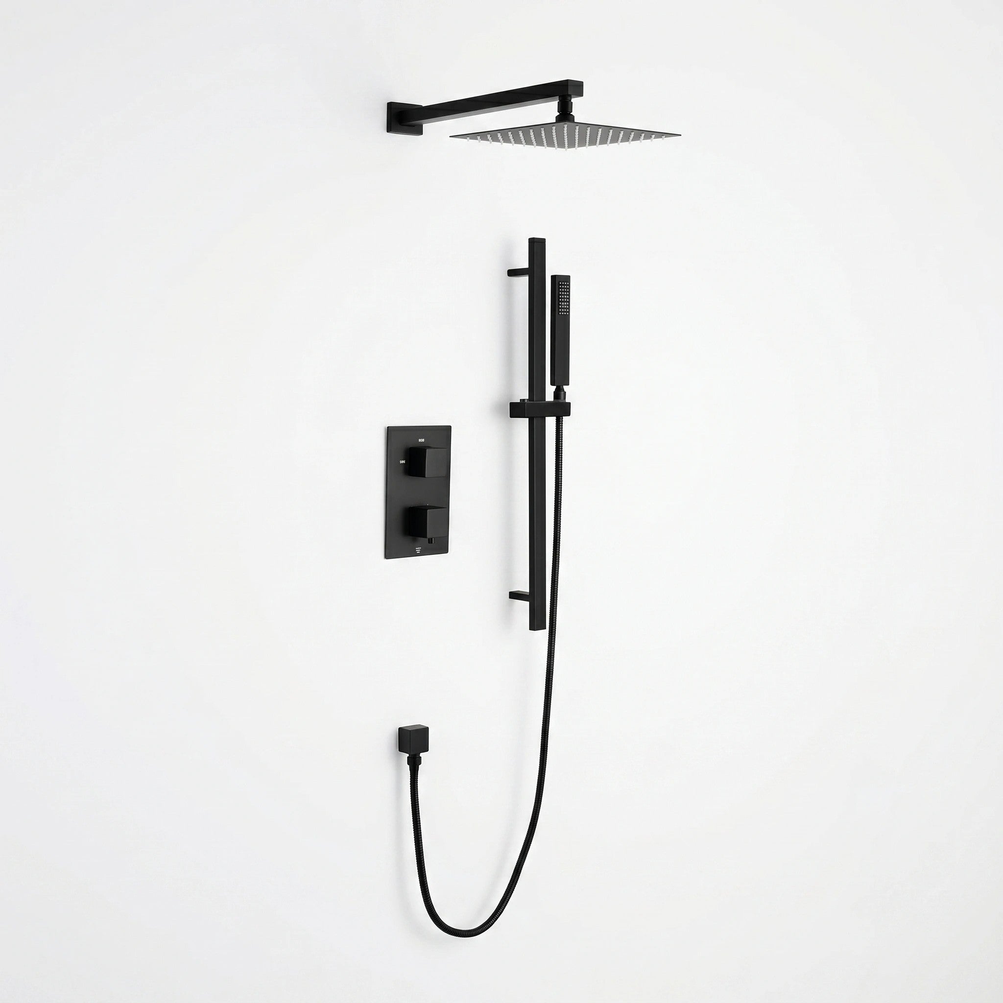 Ensemble de Douche Barbados Noir Mat 2 Fonctions Thermostatique