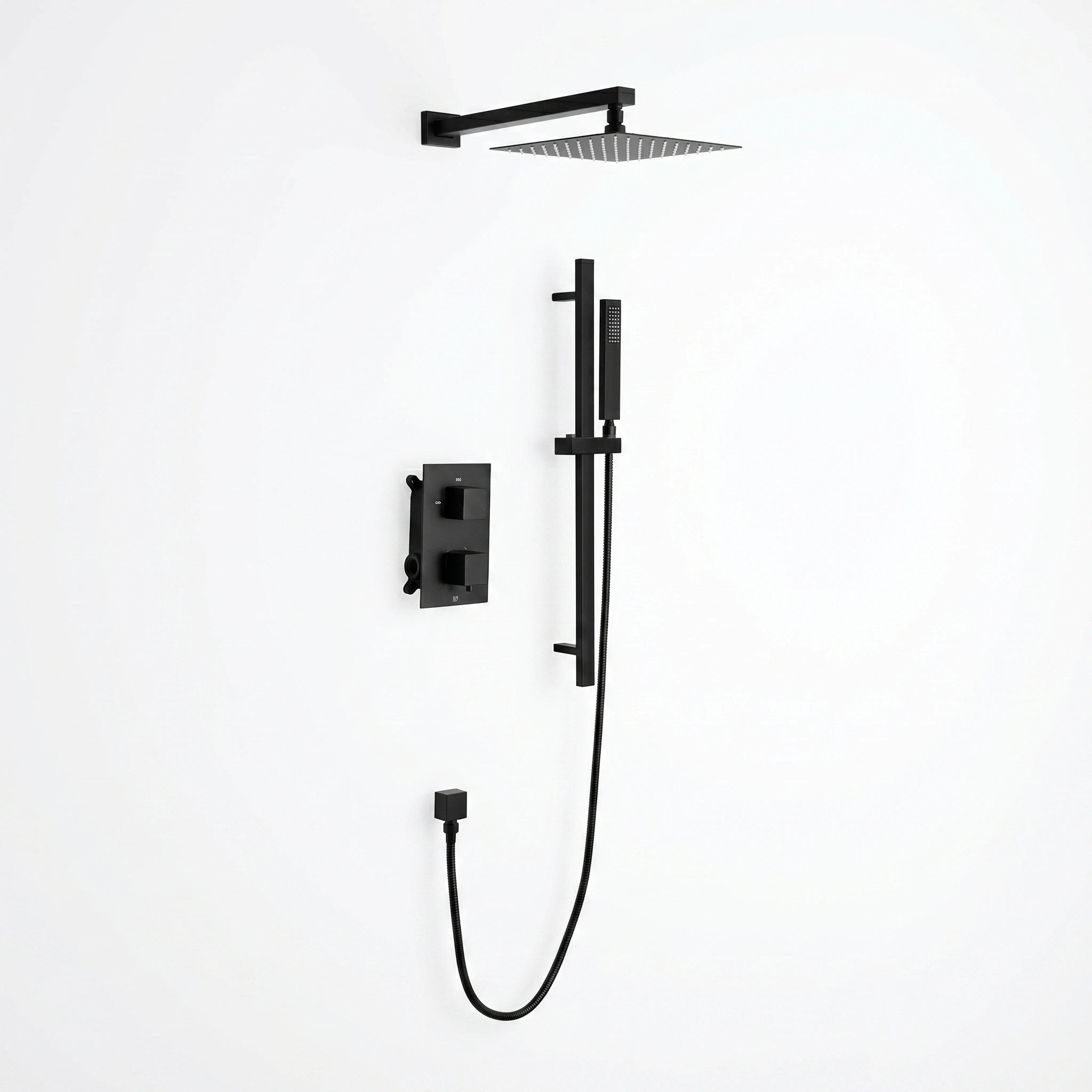 Ensemble de Douche Barbados Noir Mat 2 Fonctions Thermostatique