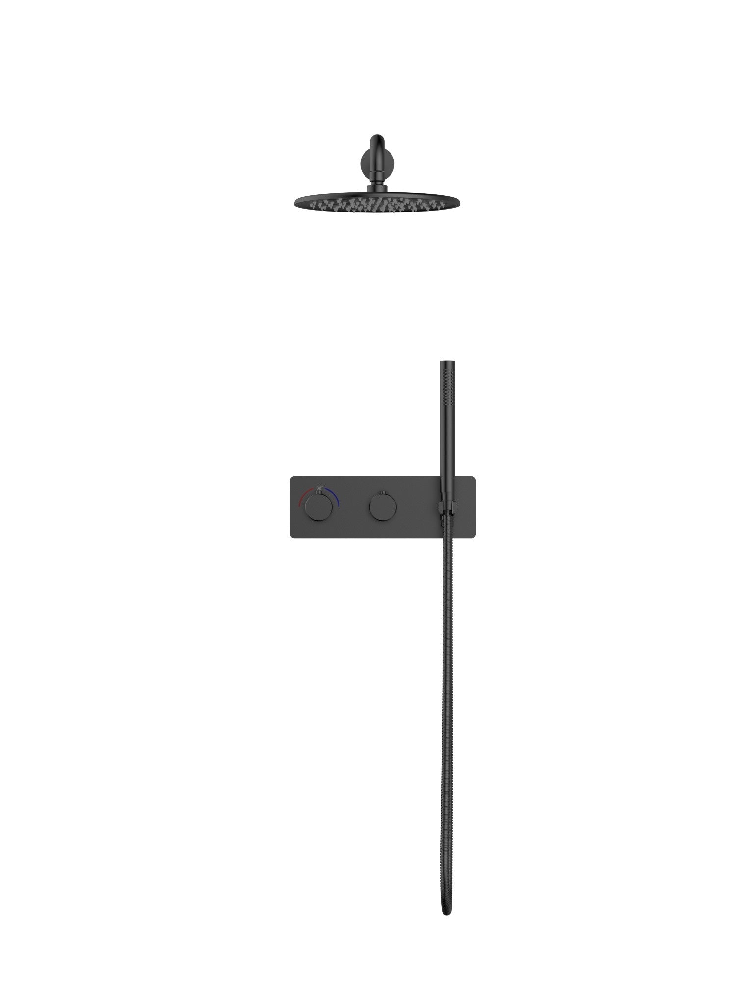 Ensemble de douche thermostatique Arvo 2 fonctions - Noir mat