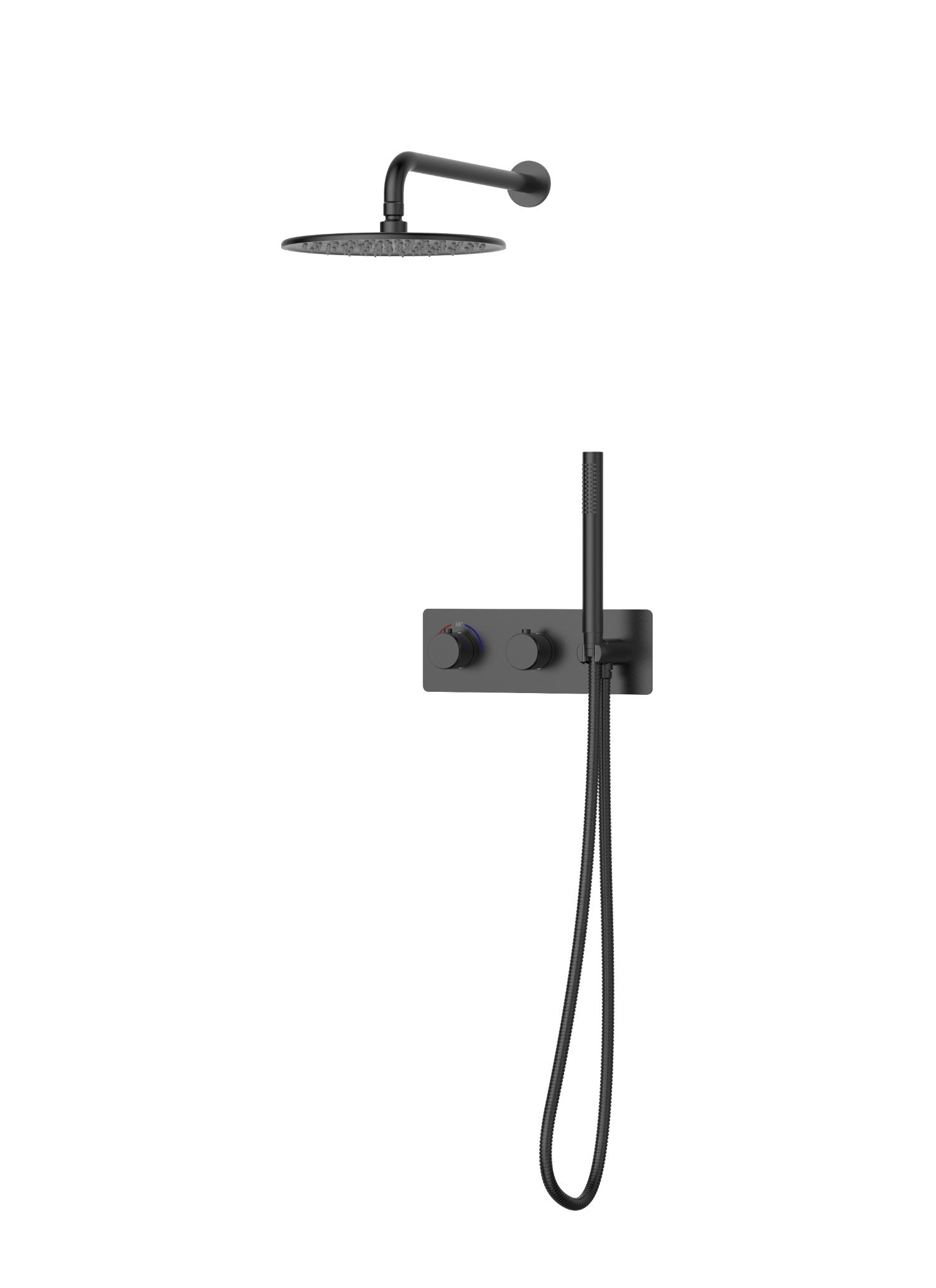 Ensemble de douche thermostatique Arvo 2 fonctions - Noir mat