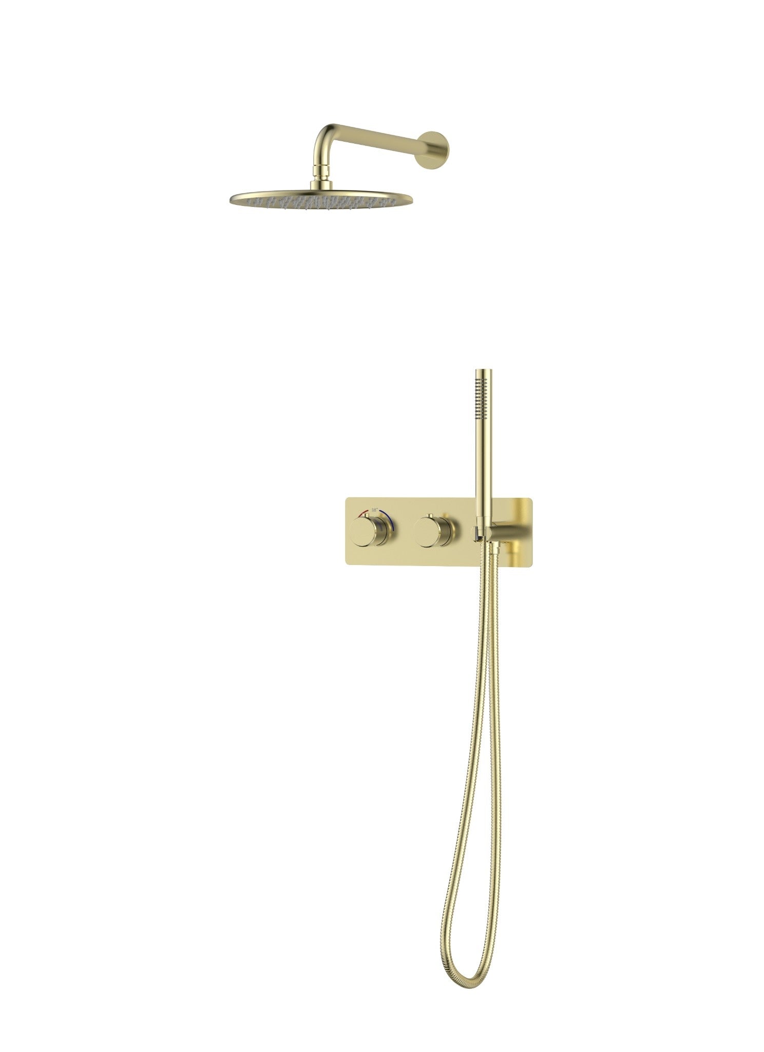 Ensemble de douche thermostatique Arvo 2 fonctions - Or brossé