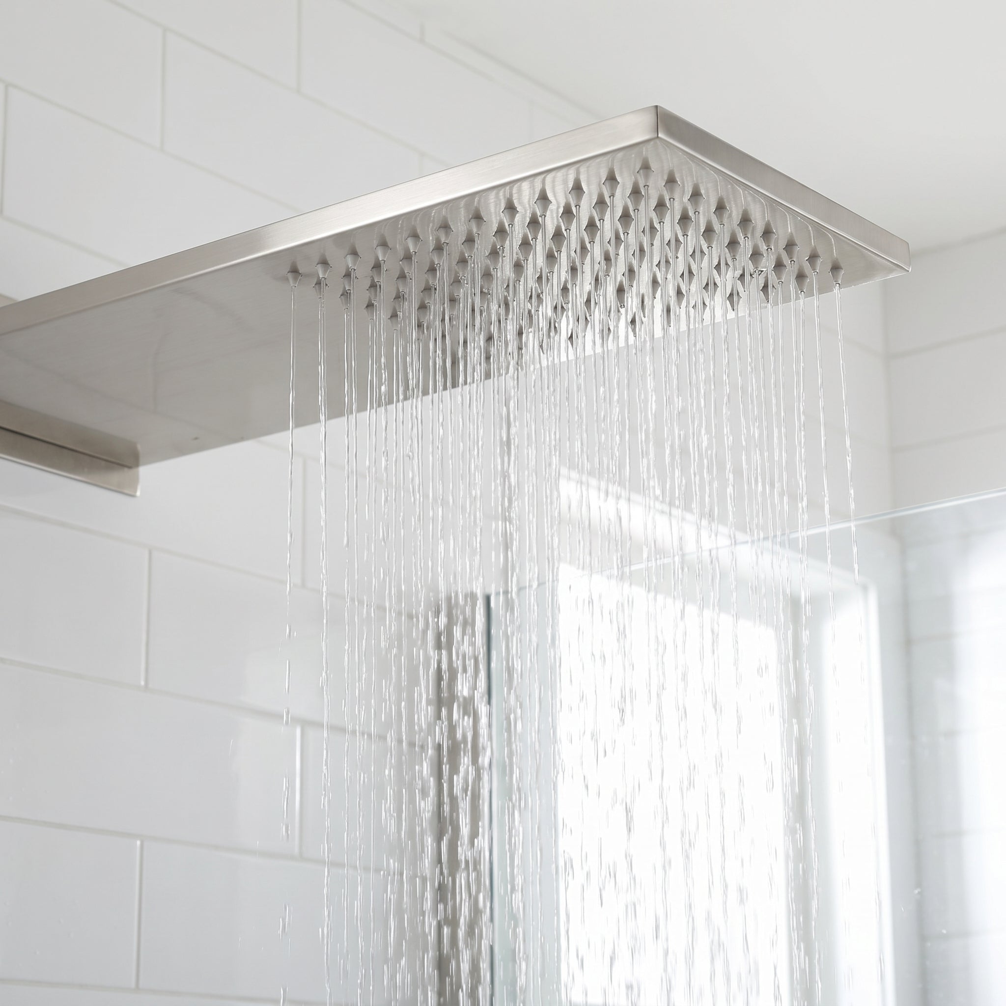 Stainless Steel Wall-Mount Rain Showerhead with Extended Arm - 1 Function