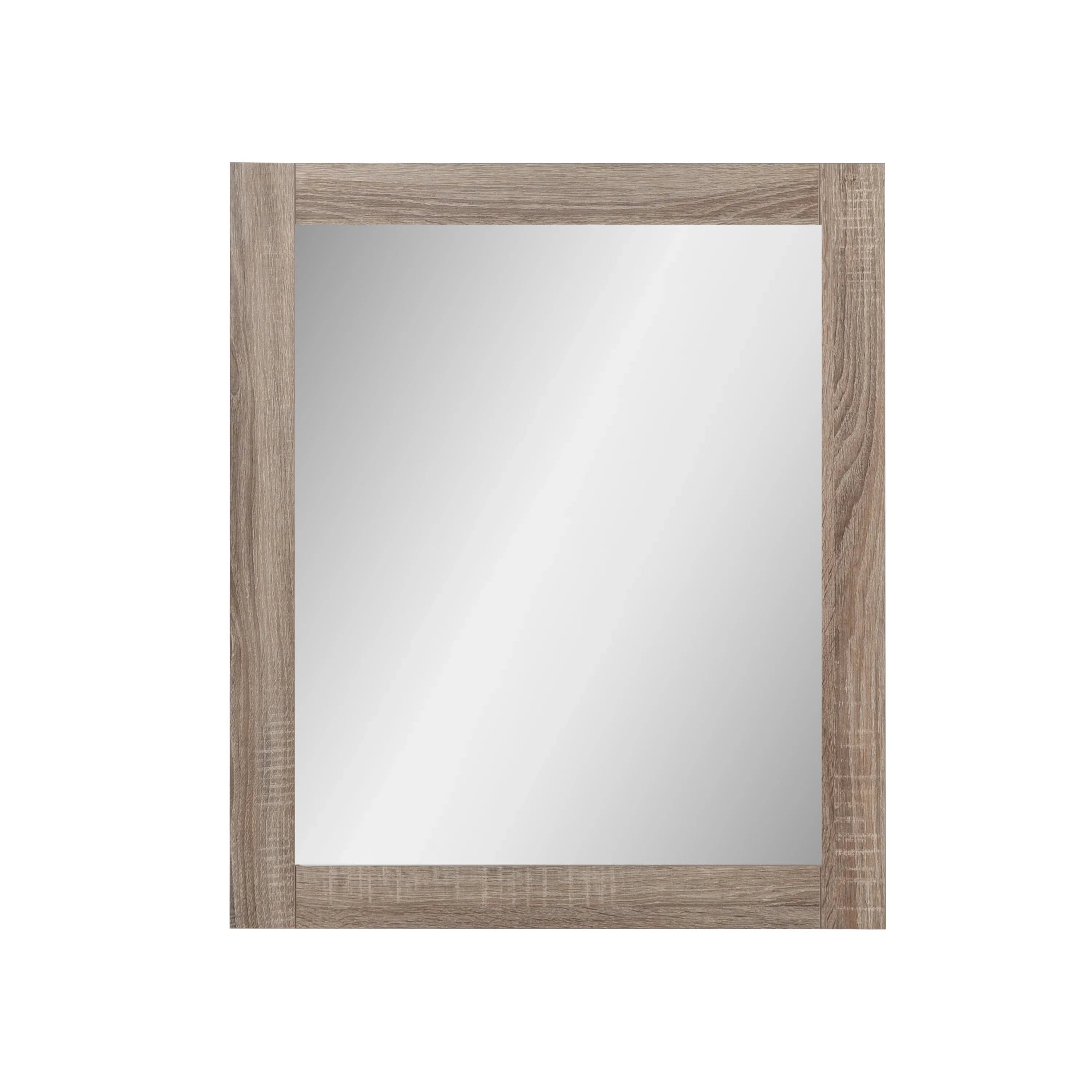 Miroir Rectangulaire 36po avec Cadre en Chêne Doux