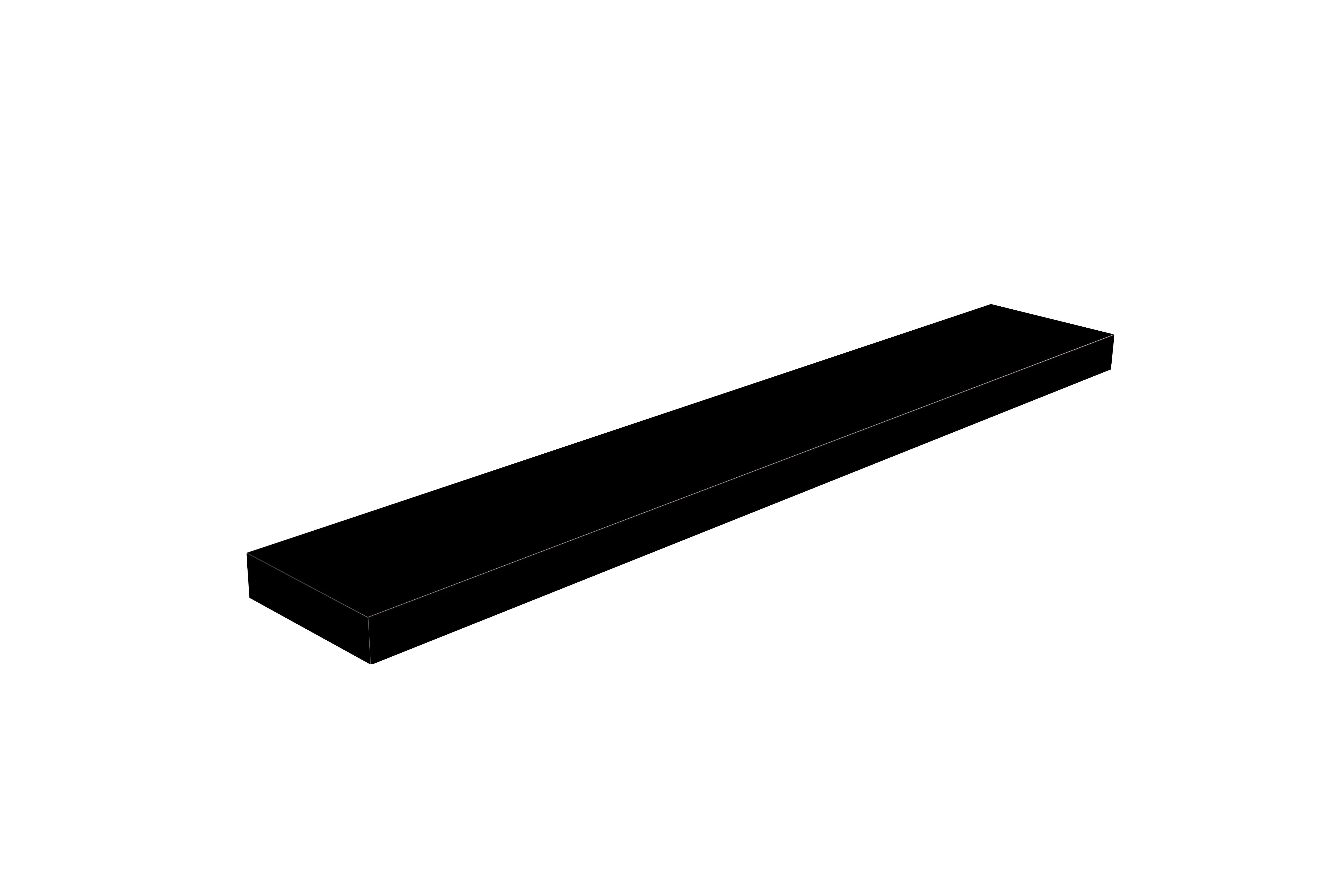 36" Wall-Mount Matte Black Shelf - Golden Elite Deco